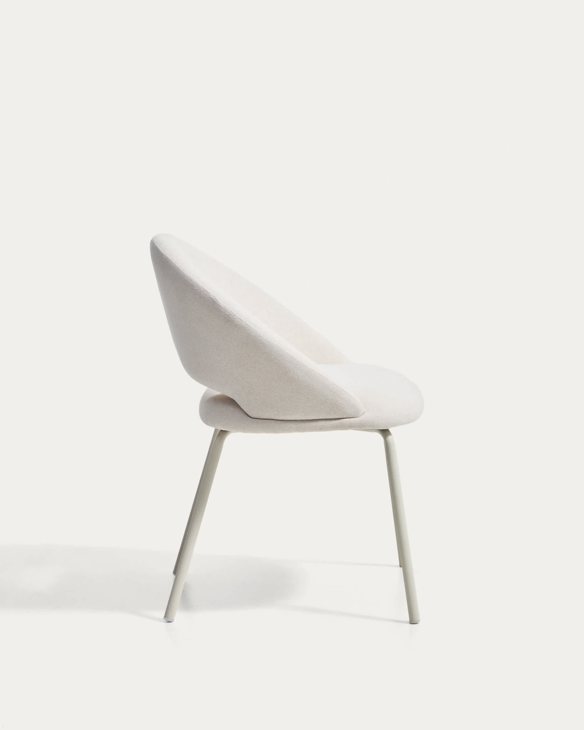 Bonali chair in beige chenille with beige metal legs FSC Mix Credit