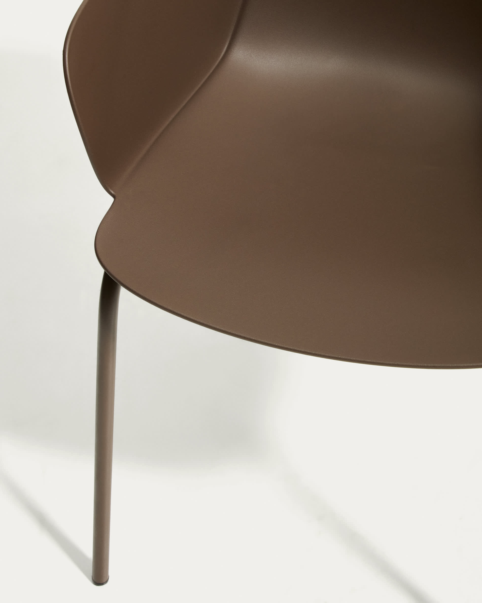 Sanile chair with brown-finish steel legs