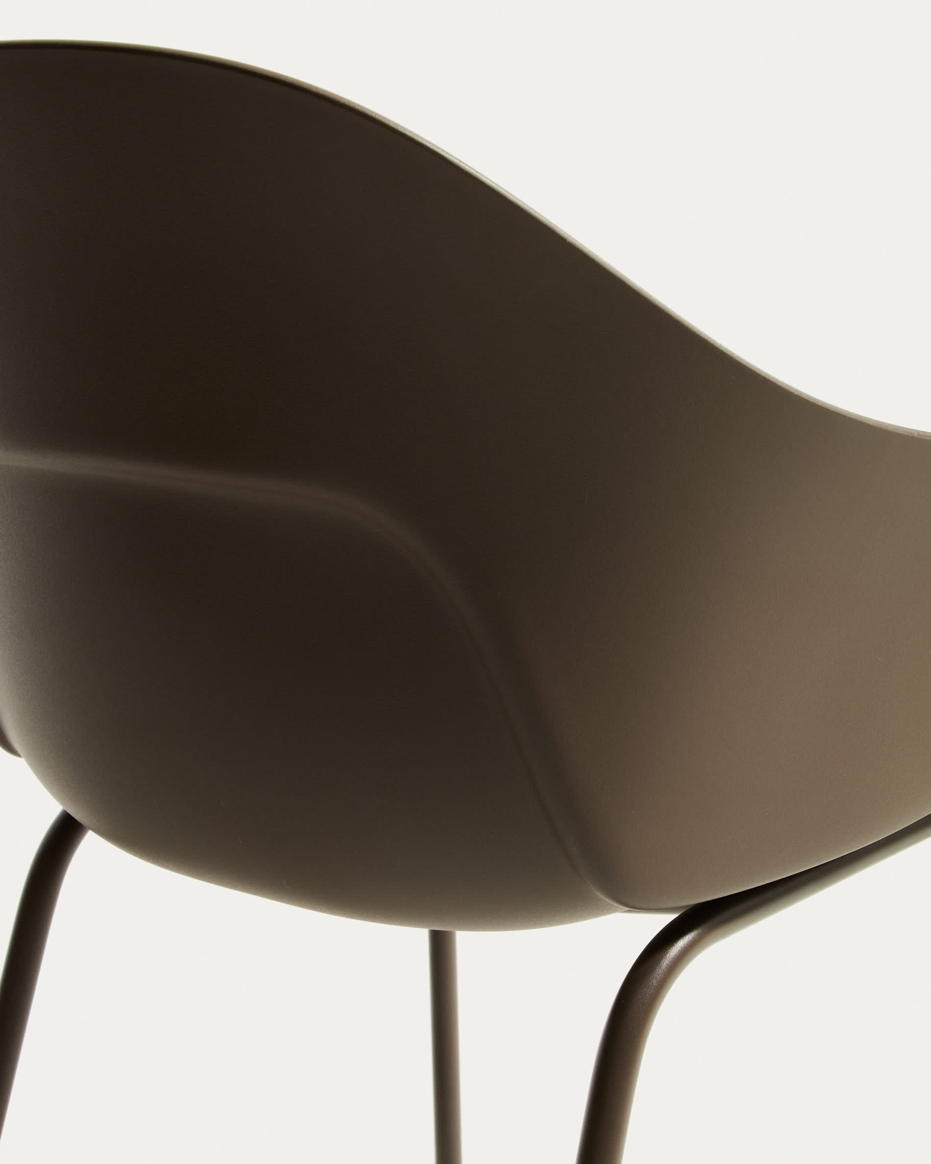 Sanile chair with brown-finish steel legs