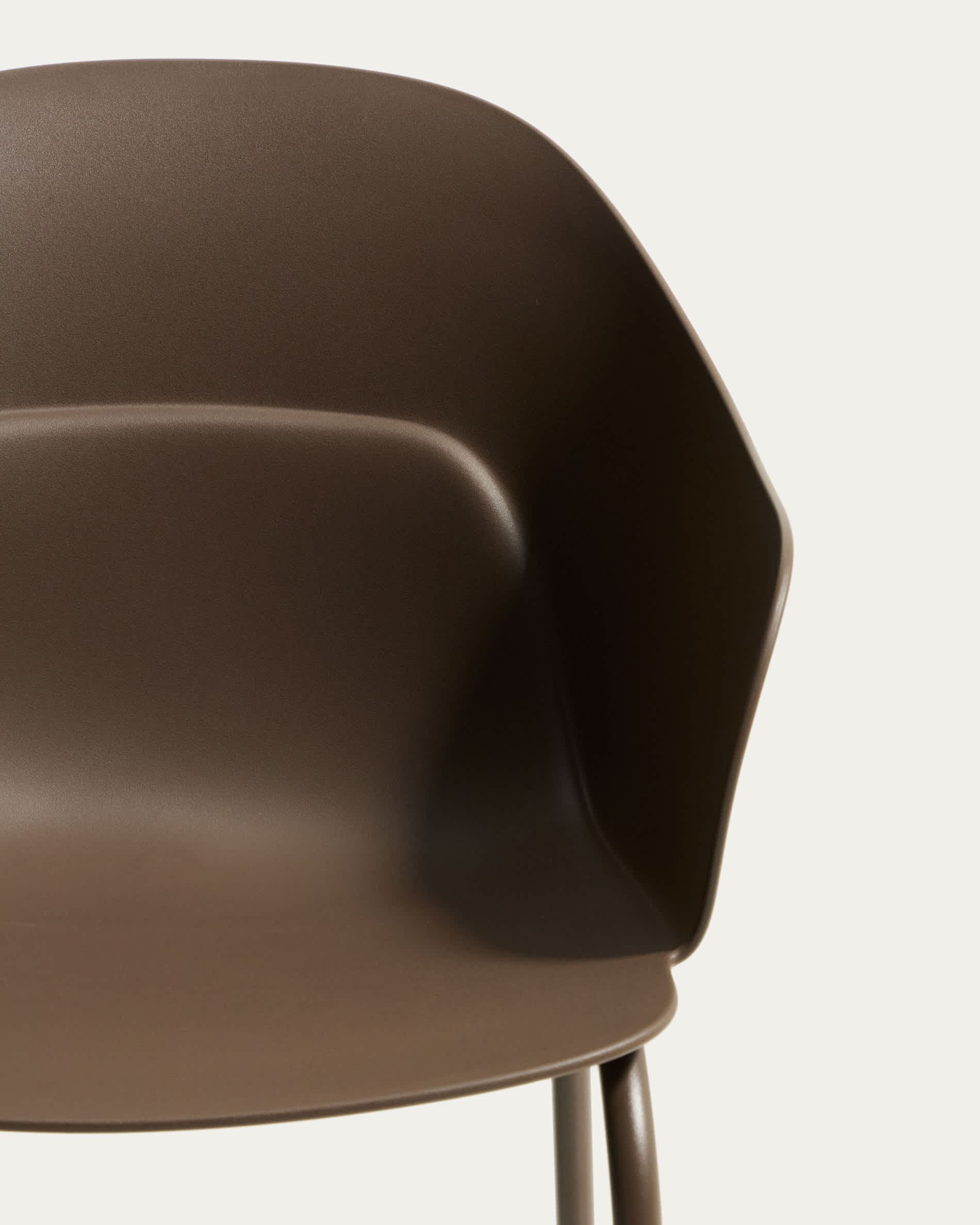 Sanile chair with brown-finish steel legs