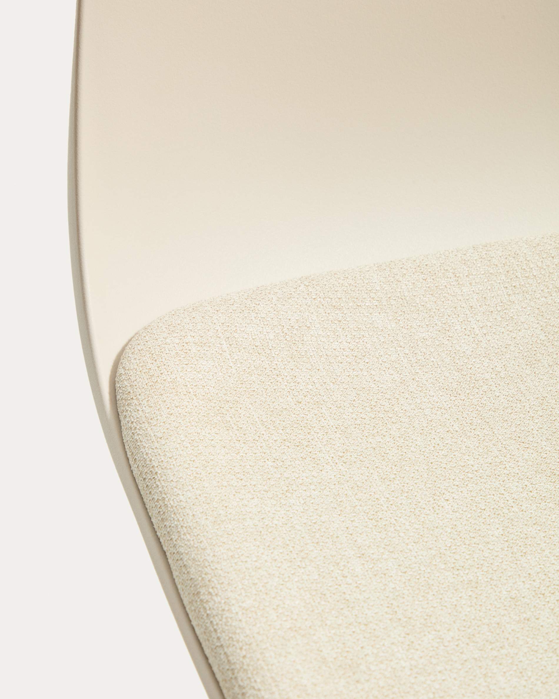 Debari desk chair with chenille cushion and beige-finish steel legs