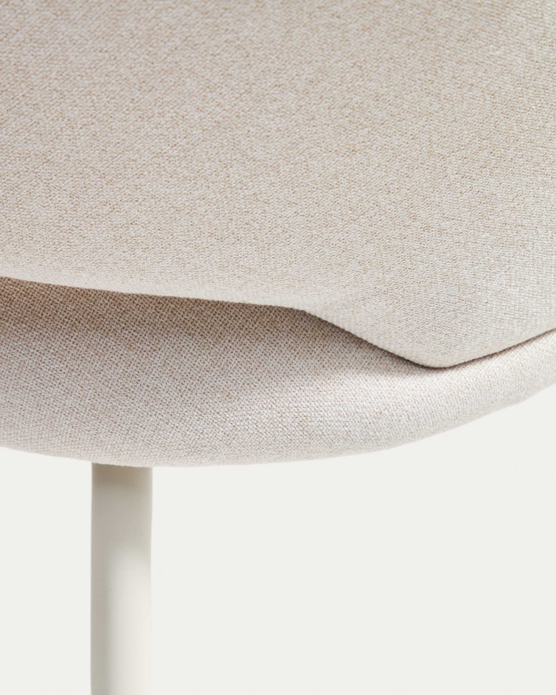 Bonali chair in beige chenille with beige metal legs FSC Mix Credit