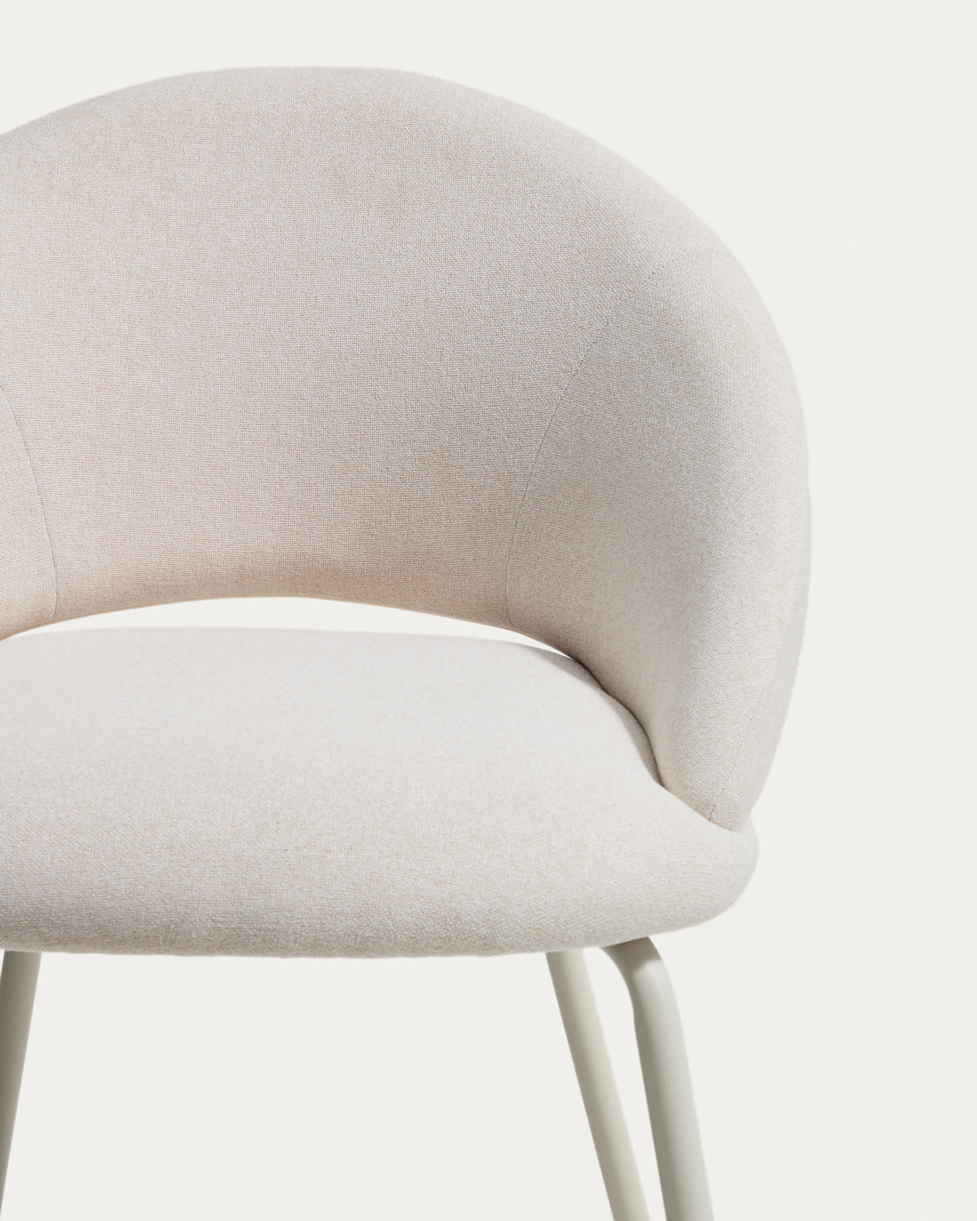 Bonali chair in beige chenille with beige metal legs FSC Mix Credit