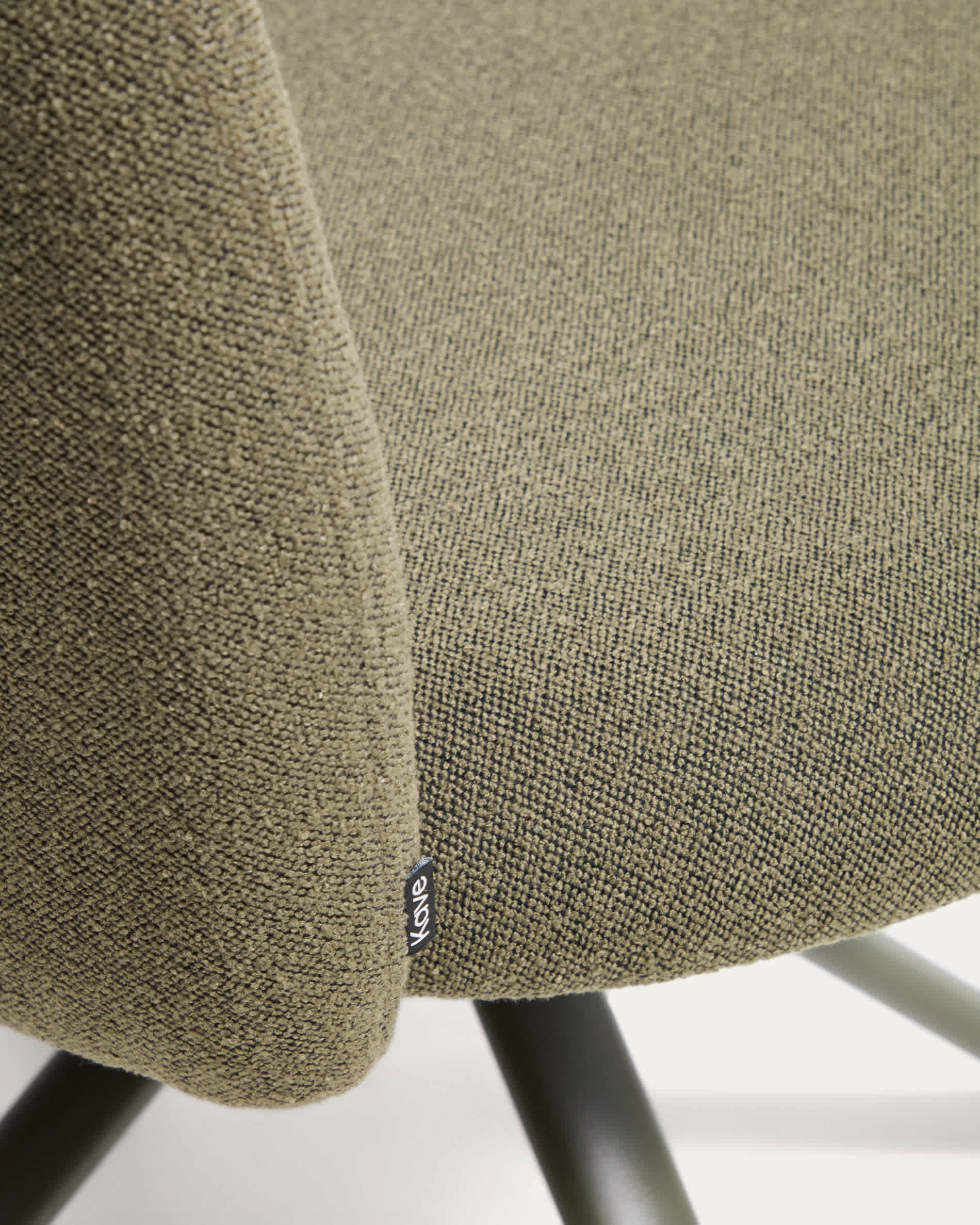 Arino green chenille swivel chair with green metal legs FSC 100%