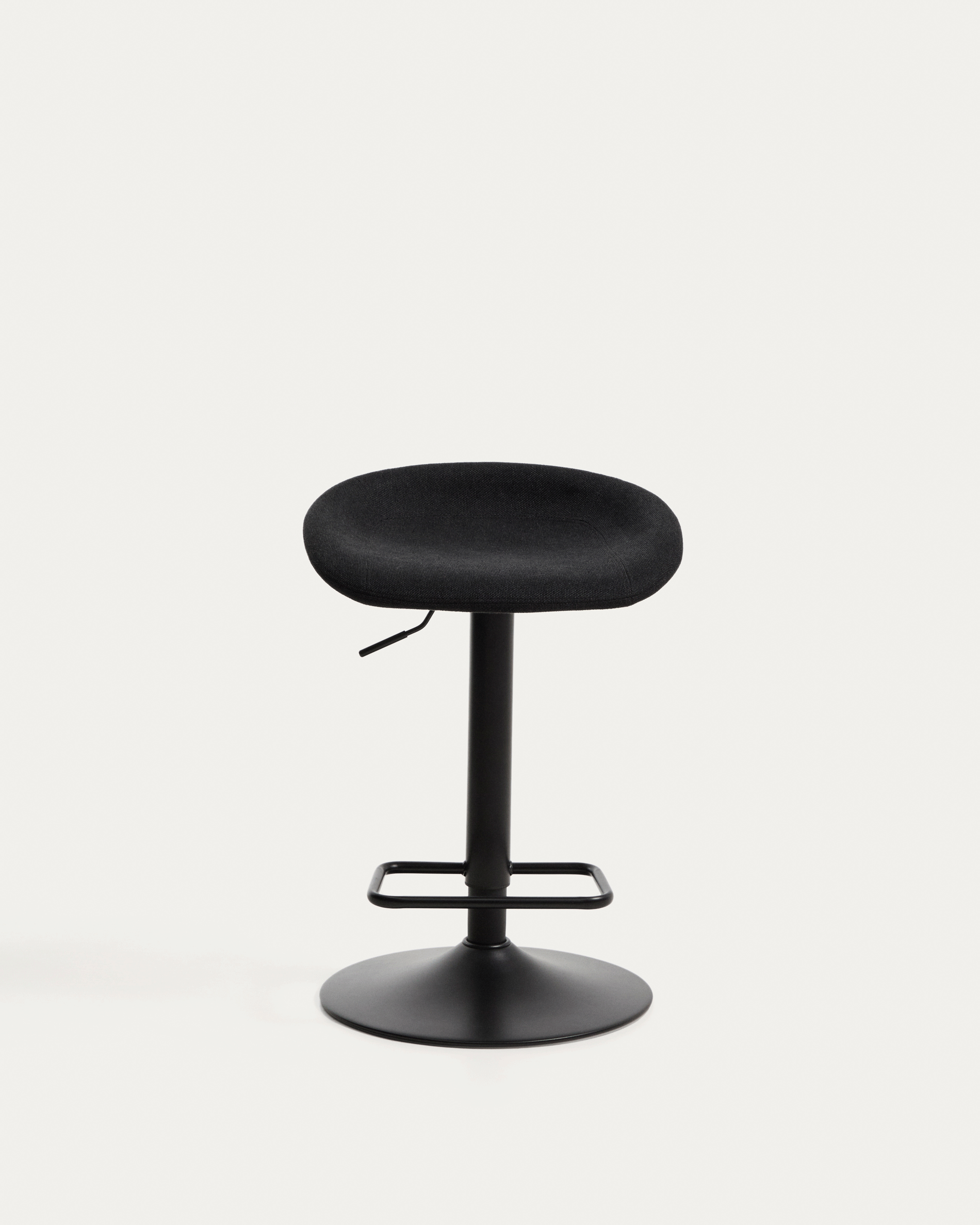 Danua stool in black chenille and matte black steel 68-89cm FSC 100%