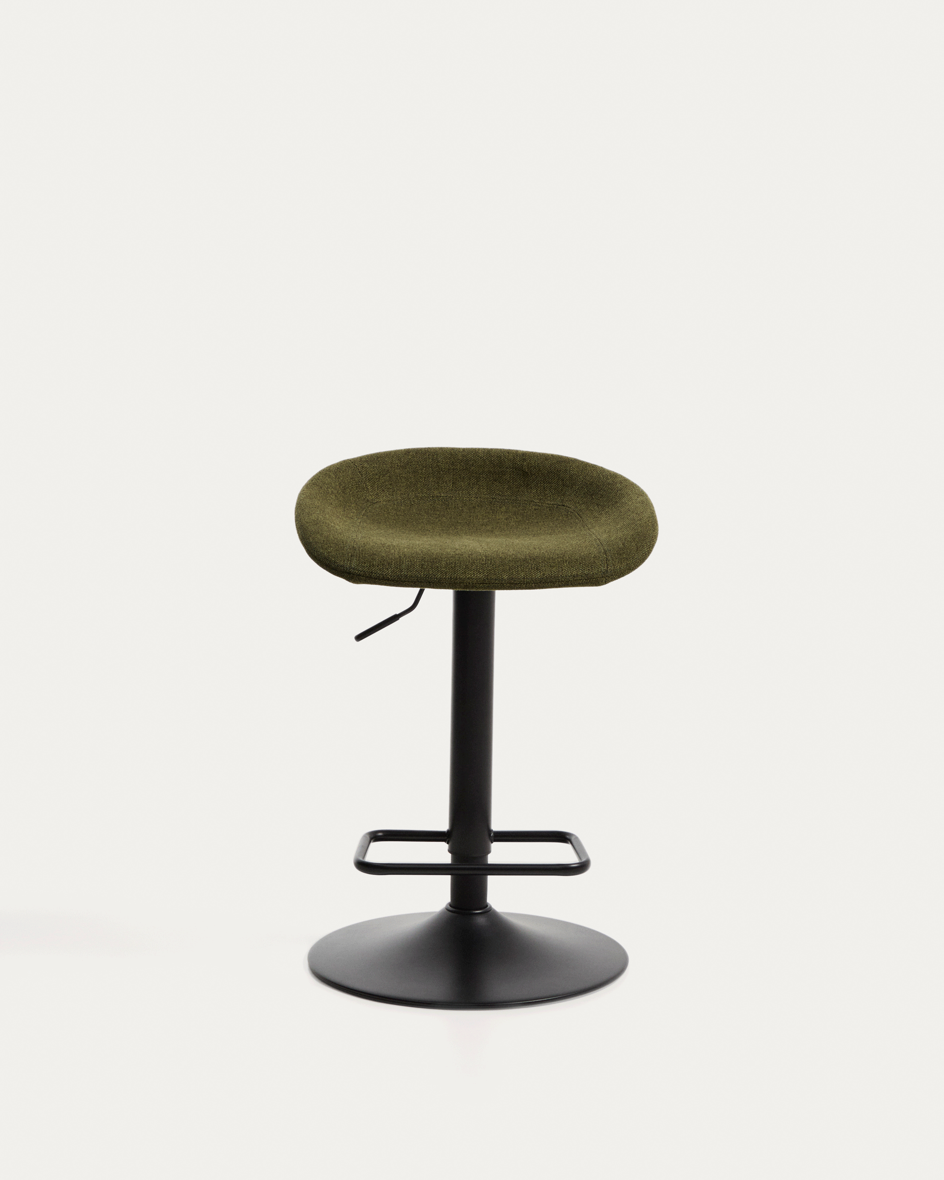 Danua stool in green chenille and matte black steel 68-89cm FSC 100%