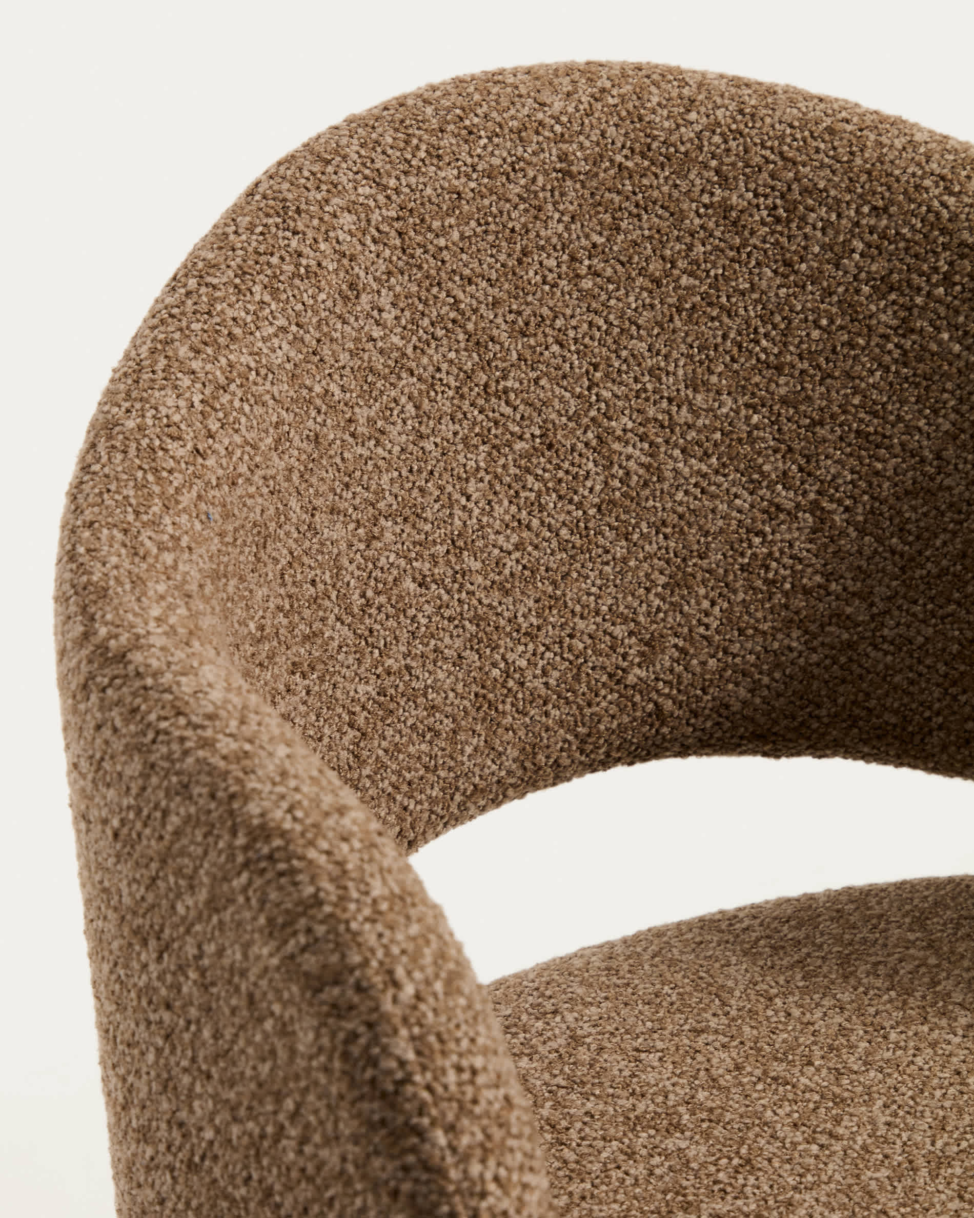 Maina stool in thick brown chenille with steel legs in a brown finish, FSC Mix Credit, 65 cm