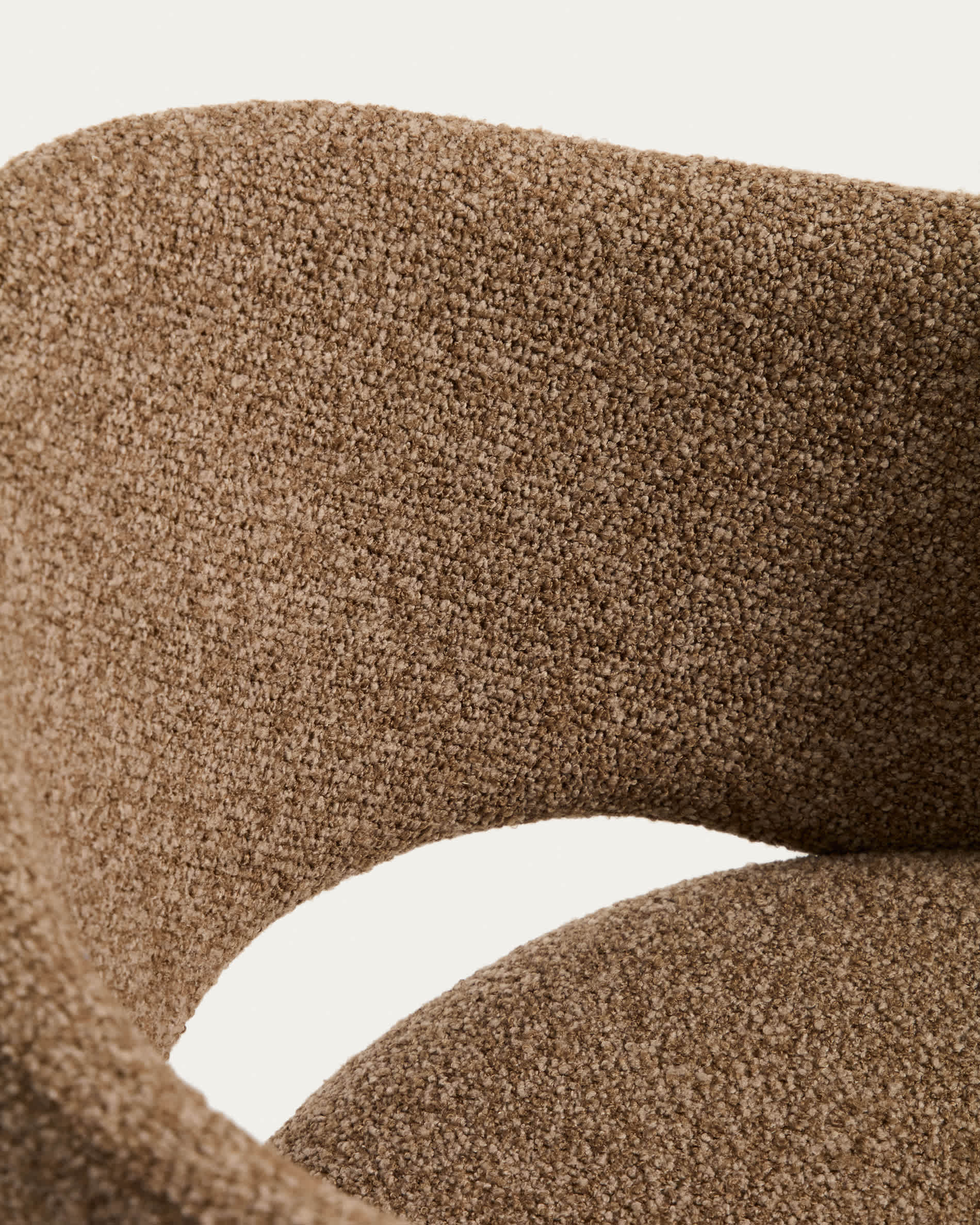 Maina stool in thick brown chenille with steel legs in a brown finish, FSC Mix Credit, 65 cm