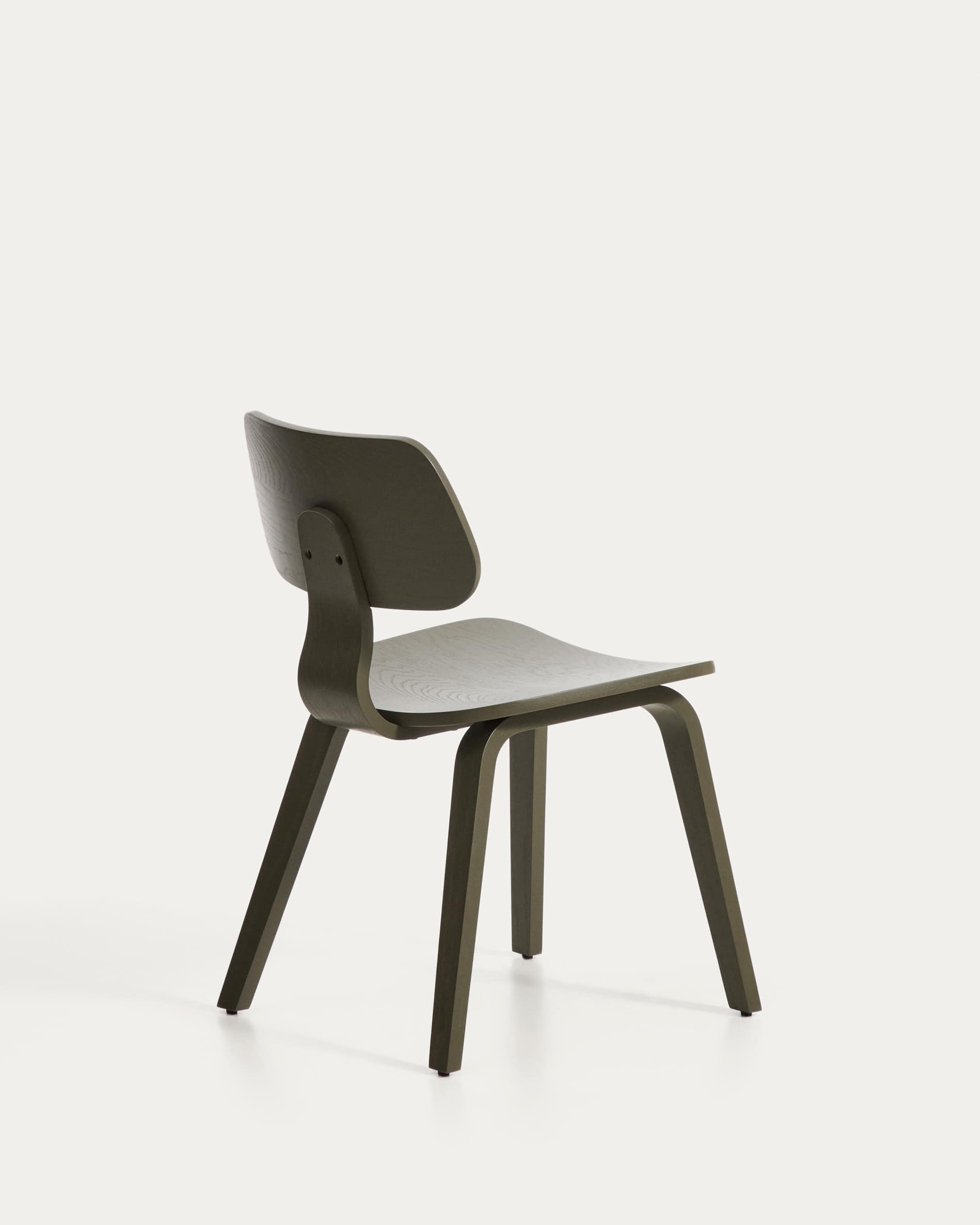 Gena chair in oak veneer with green finish