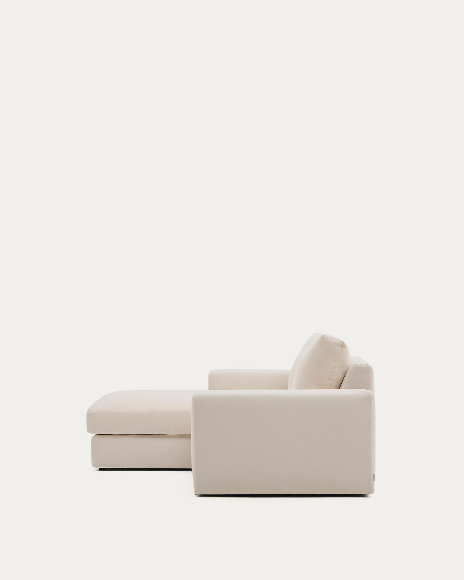 Alea beige chenille 3-seater modular sofa with left chaise longue and removable cover 220cm