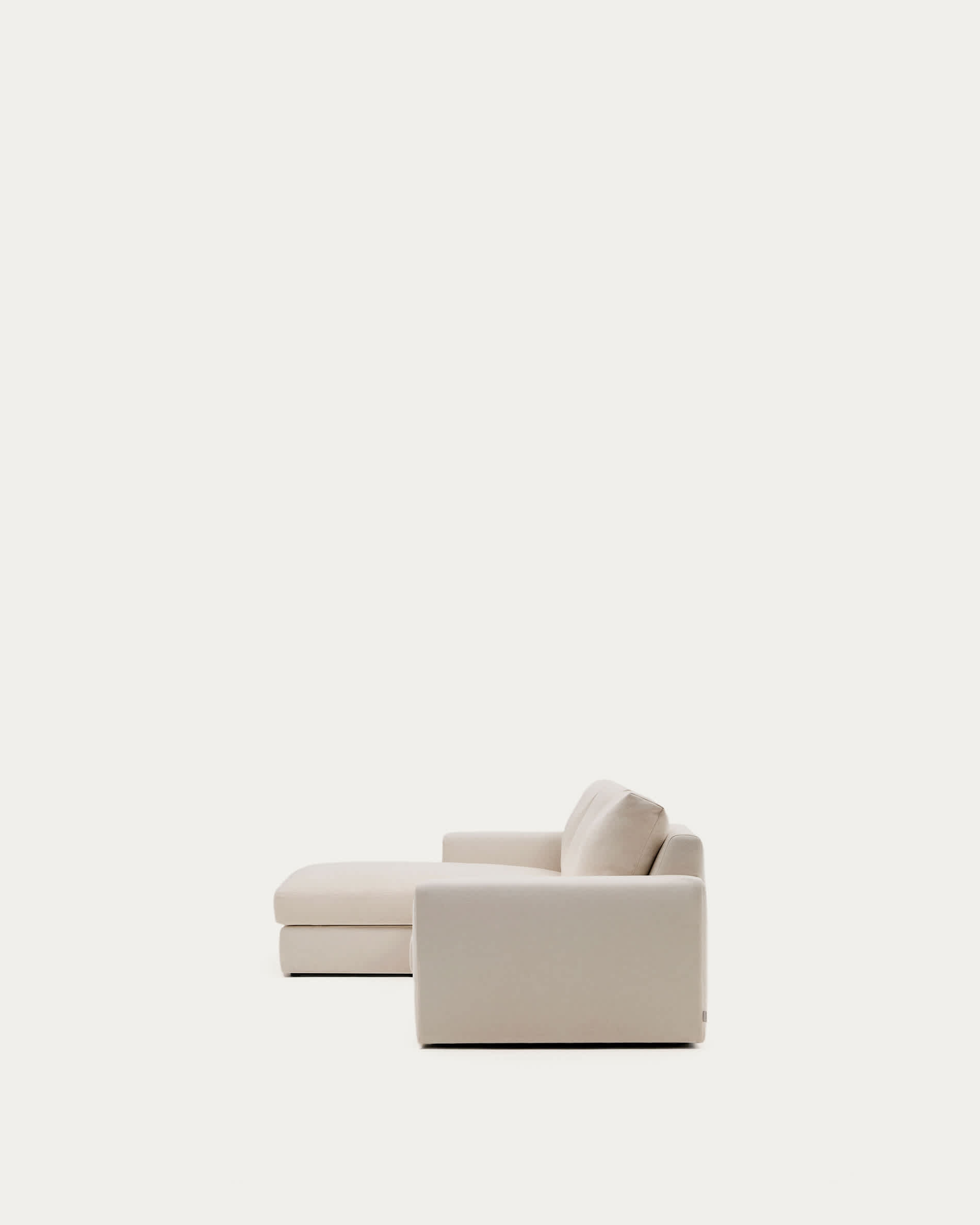 Alea beige chenille 4-seater modular sofa with left chaise longue and removable cover 310cm