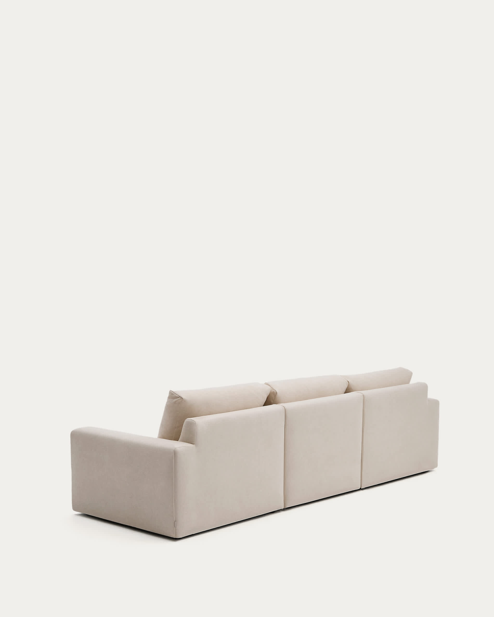 Alea beige chenille 4-seater modular sofa with left chaise longue and removable cover 310cm