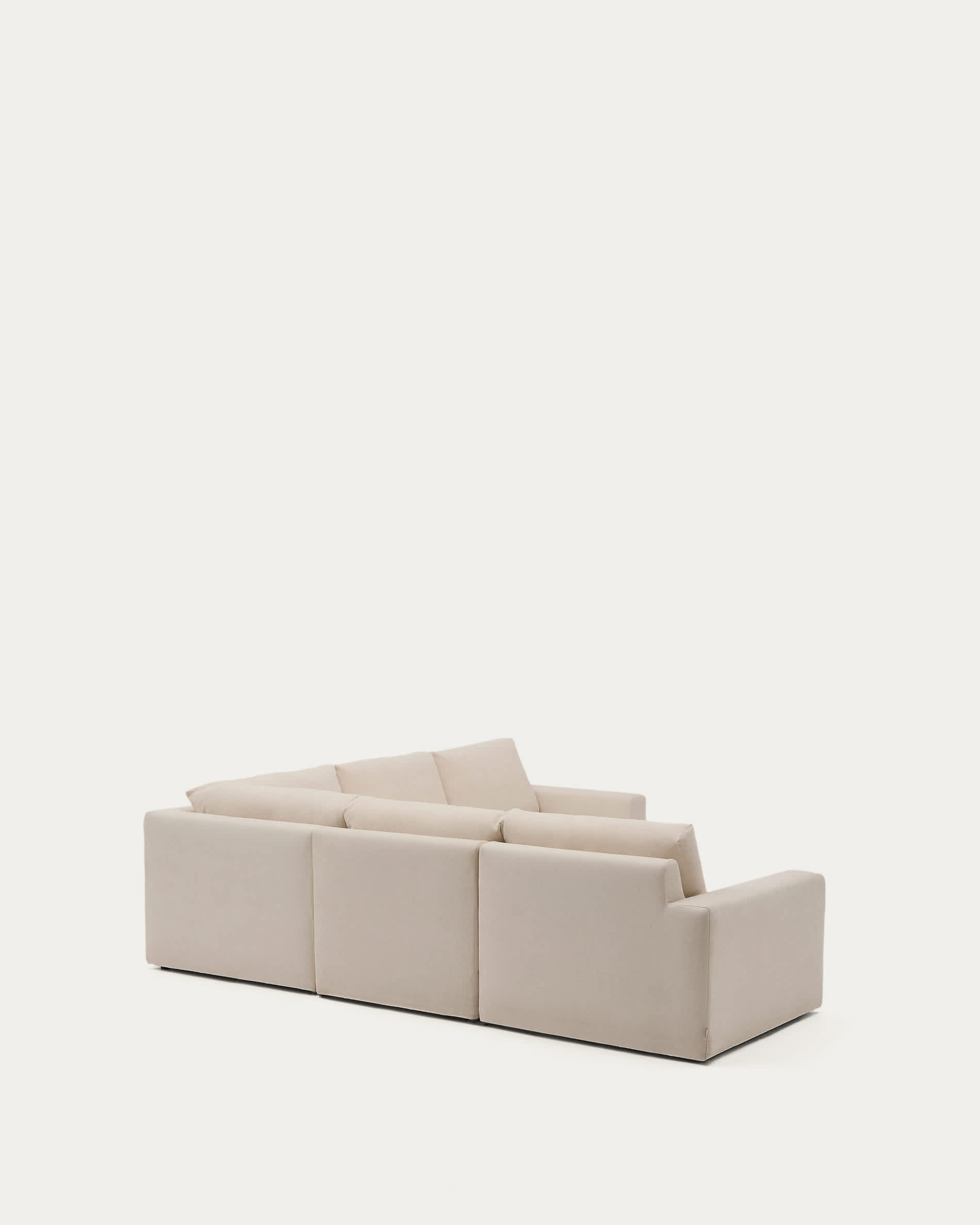Alea 5-seater modular corner sofa with removable cover in beige chenille 310 x 310cm