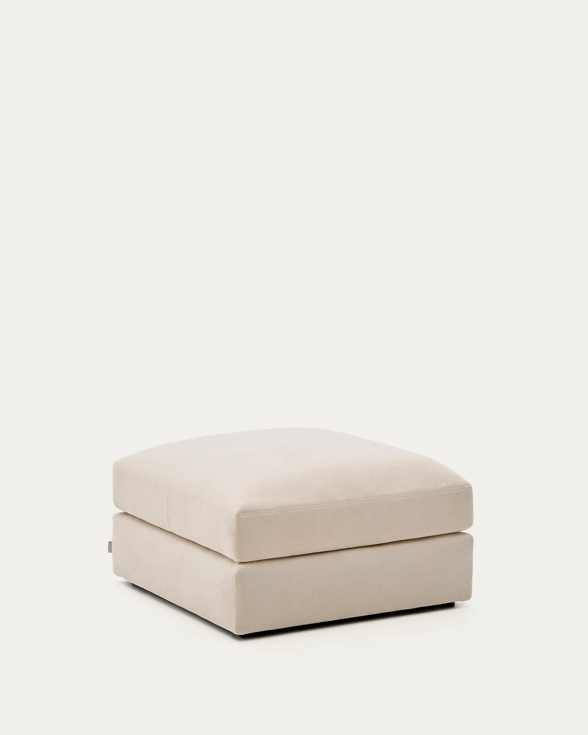 Alea beige chenille footrest with removable cover 90 x 90cm