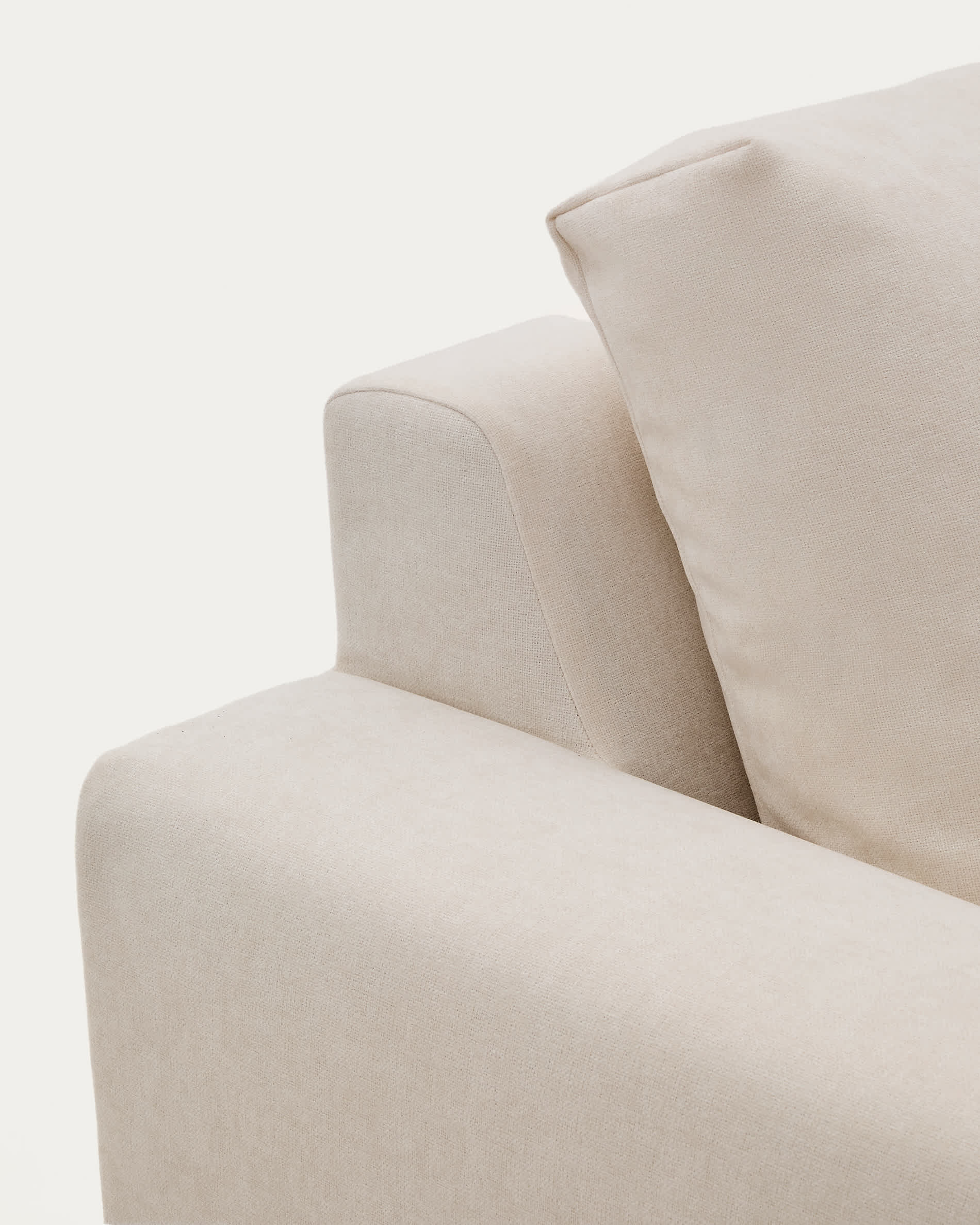 Alea beige chenille 3-seater modular sofa with removable cover 220cm