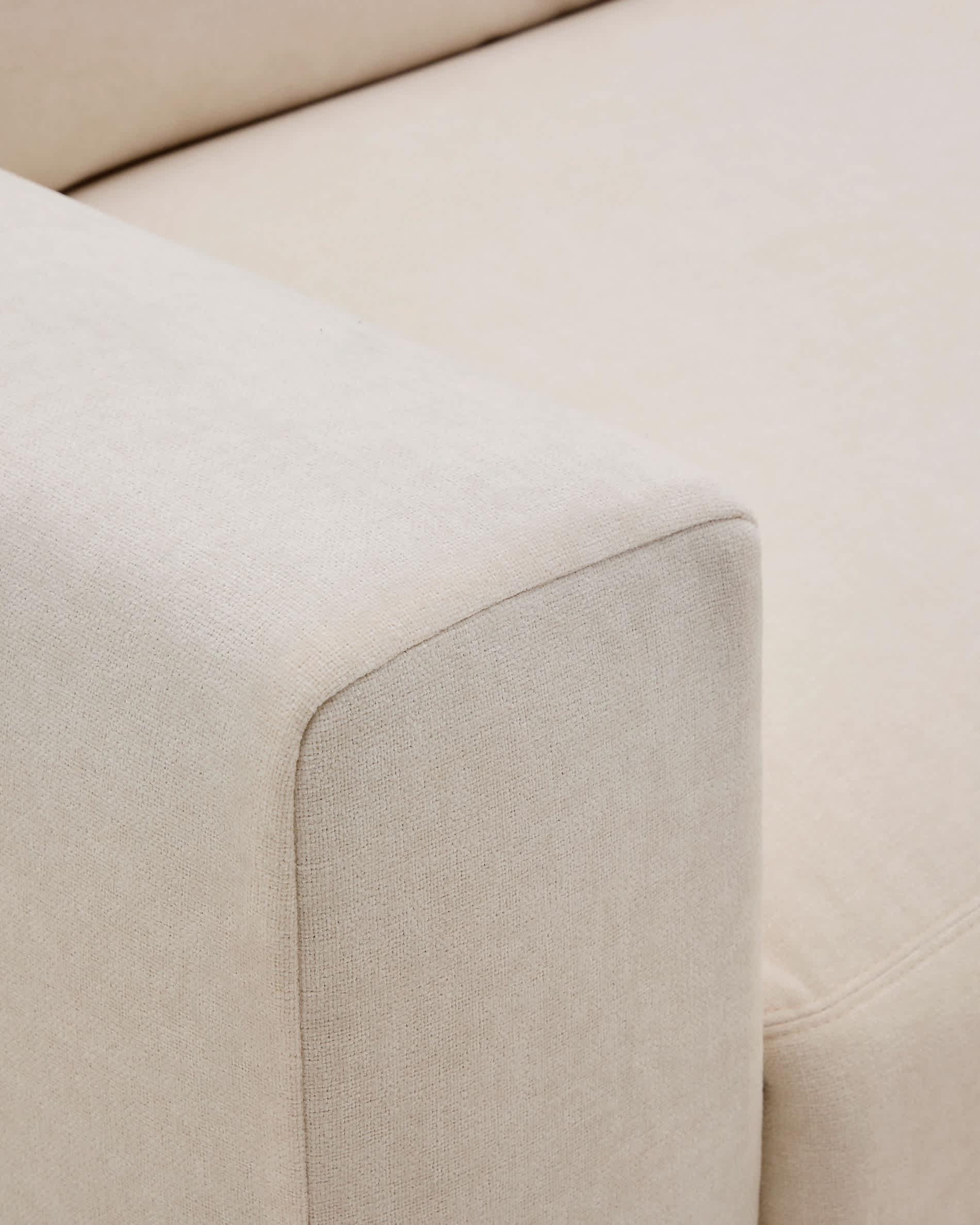 Alea beige chenille 3-seater modular sofa with removable cover 220cm