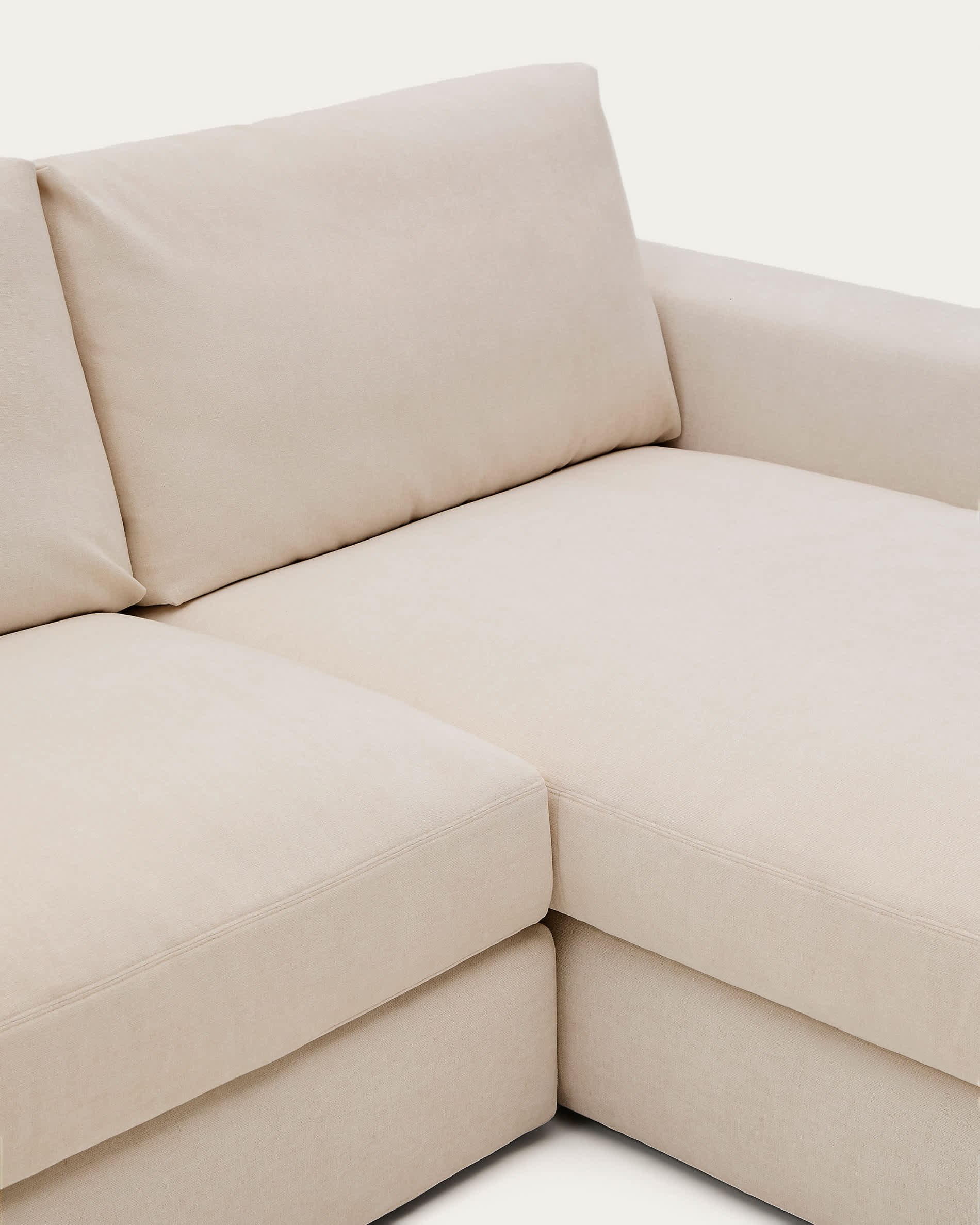 Alea beige chenille 4-seater modular sofa with right chaise longue and removable cover 310cm