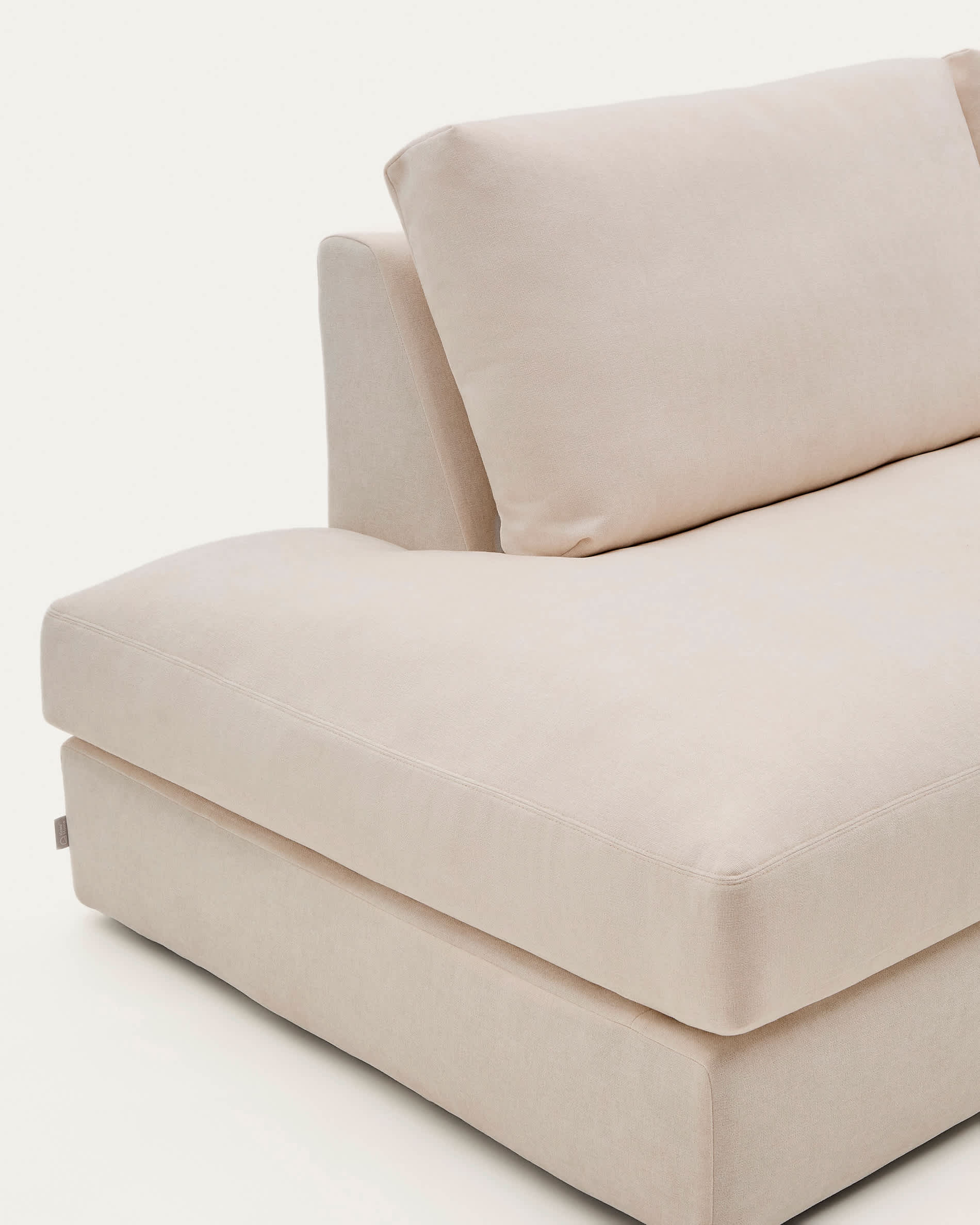 Alea beige chenille 5-seater modular sofa with right chaise longue and removable cover 340cm