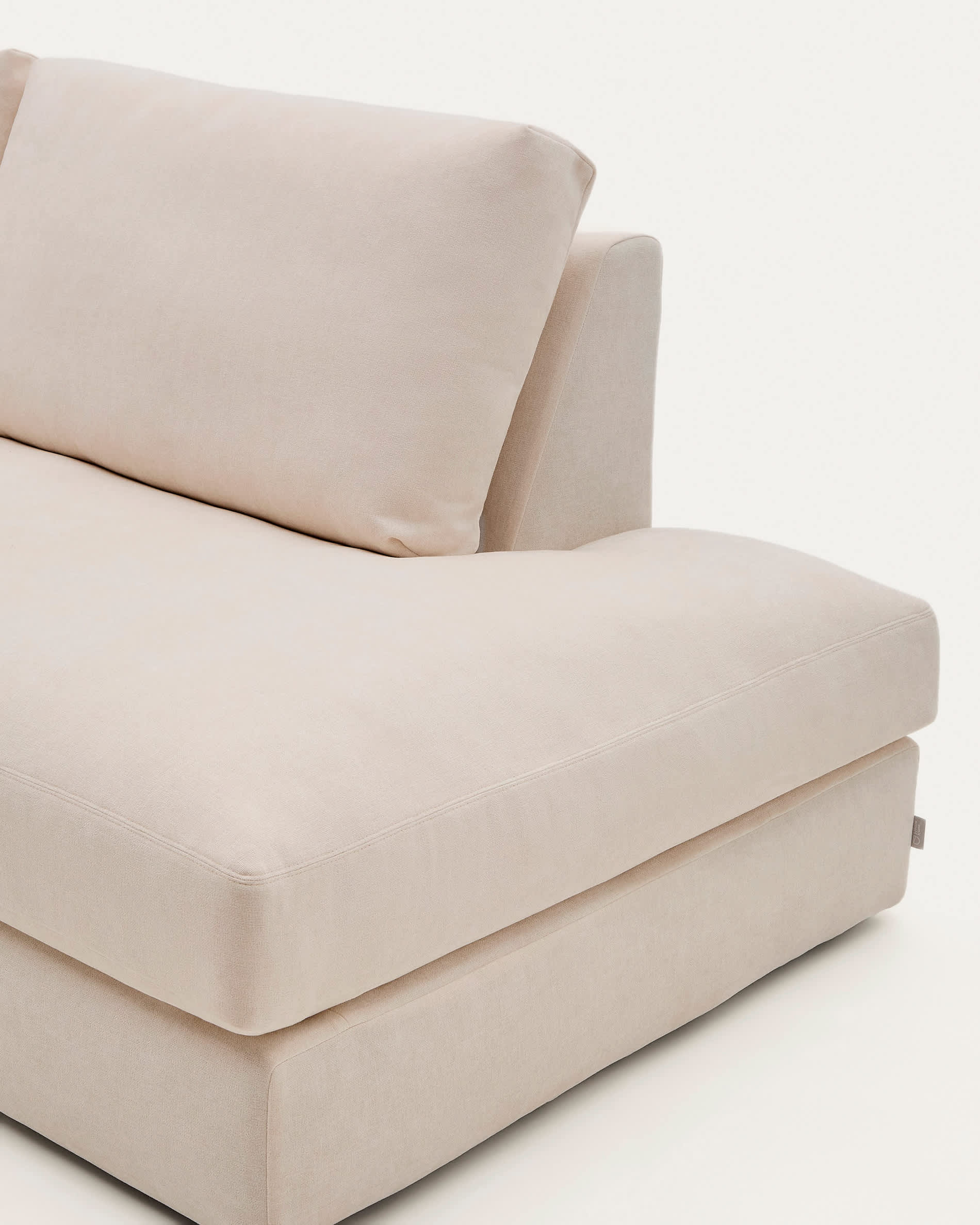 Alea beige chenille 5-seater modular sofa with left chaise longue and removable cover 340cm