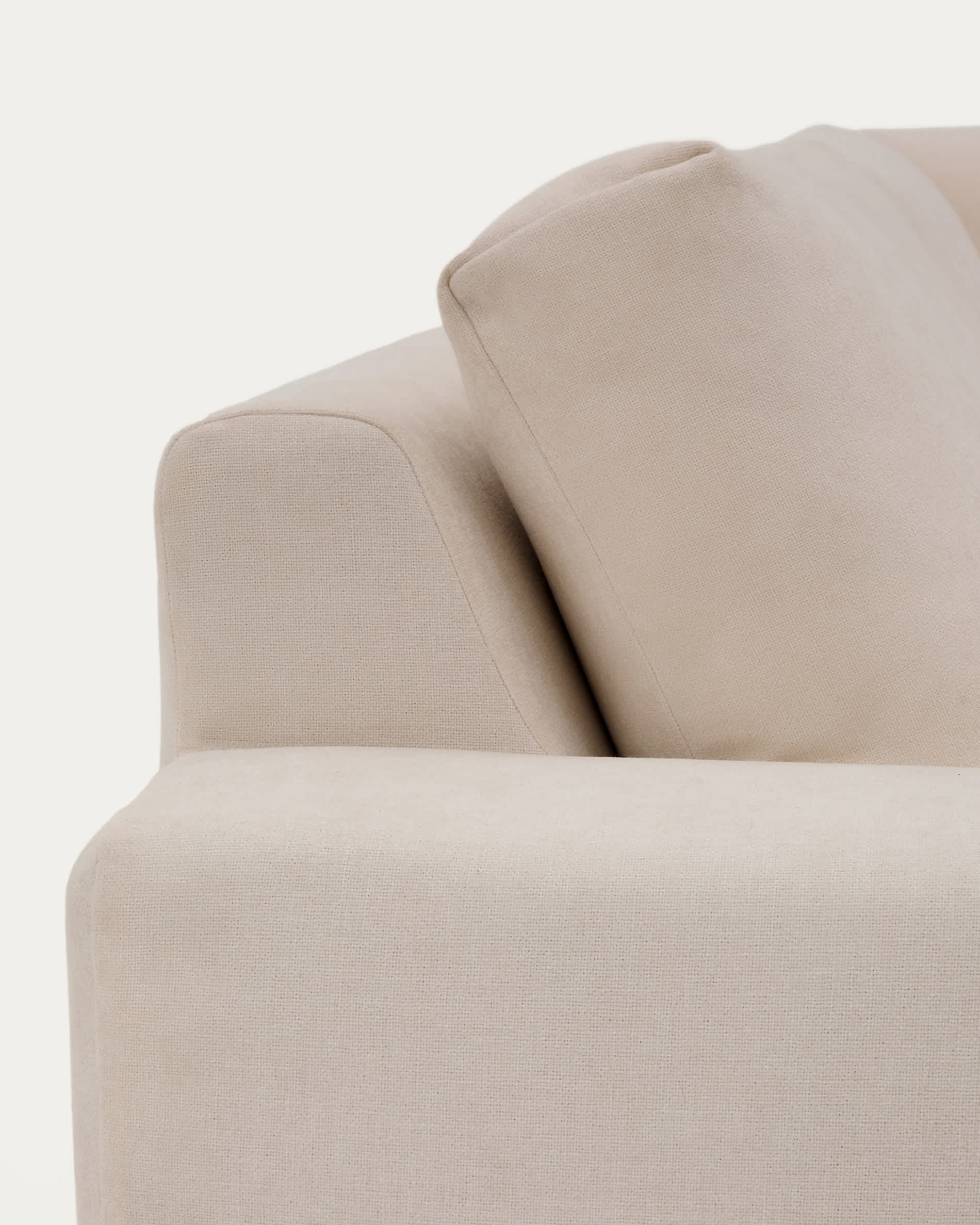 Alea 5-seater modular corner sofa with removable cover in beige chenille 310 x 310cm