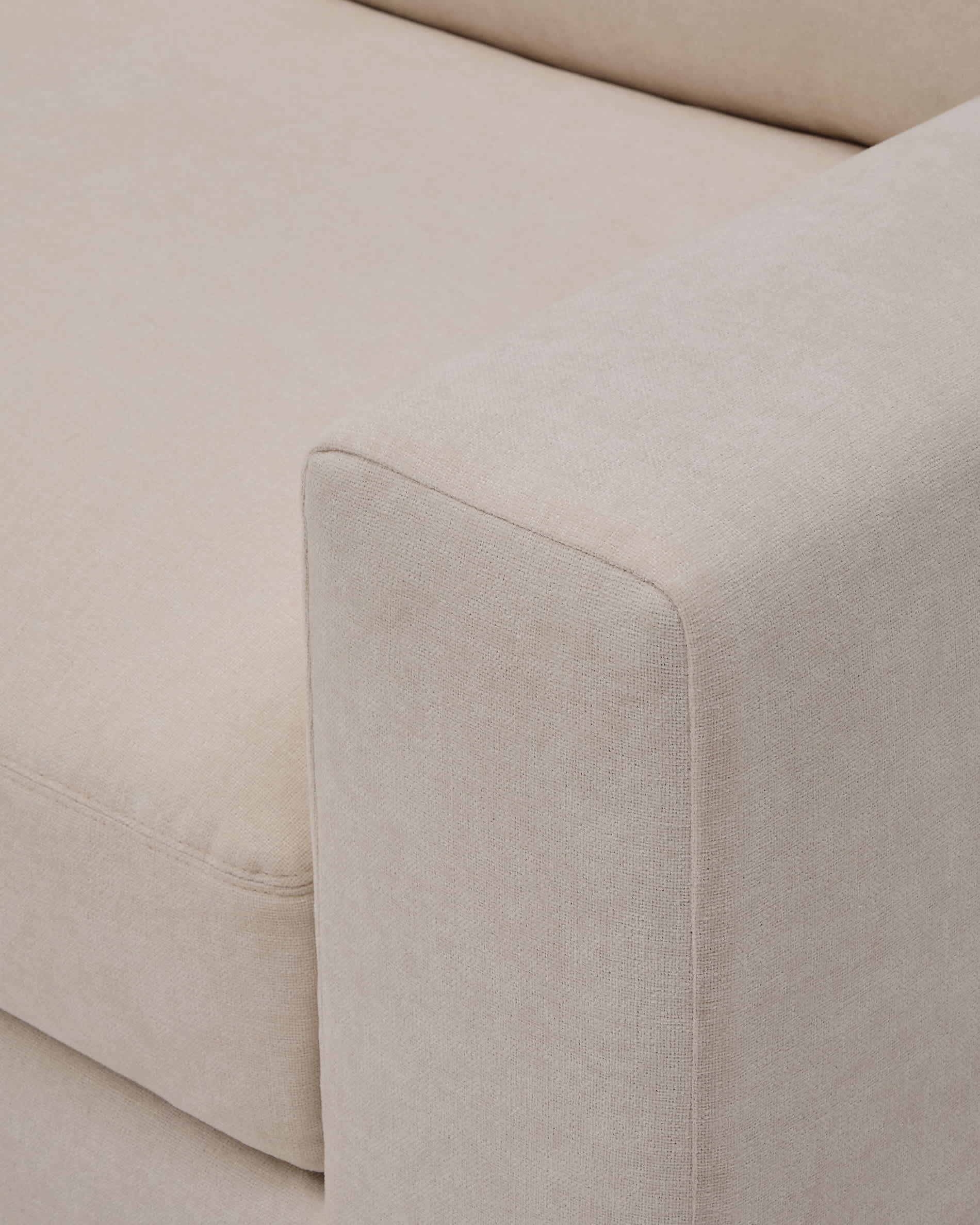 Alea 5-seater modular corner sofa with removable cover in beige chenille 310 x 310cm
