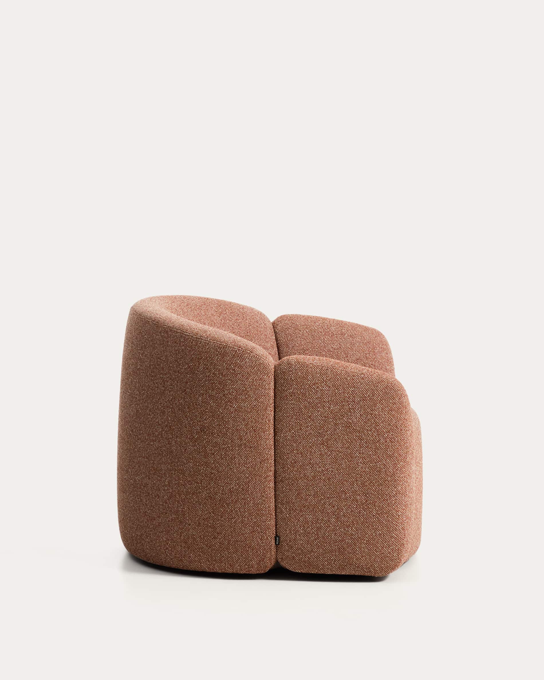 Corvena armchair in terracotta chenille FSC Mix Credit 98 cm
