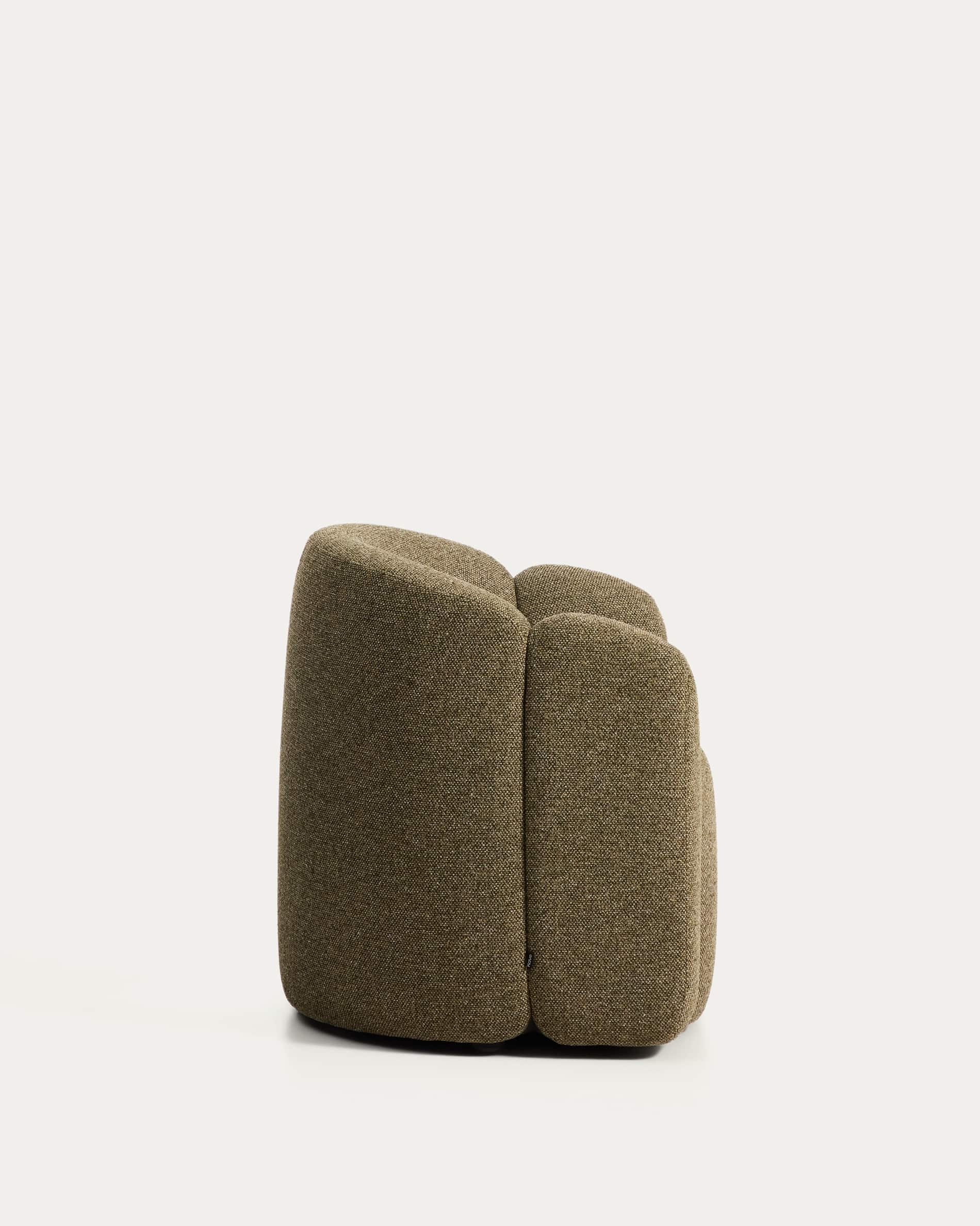 Corvena armchair in olive green chenille FSC Mix Credit 85 cm