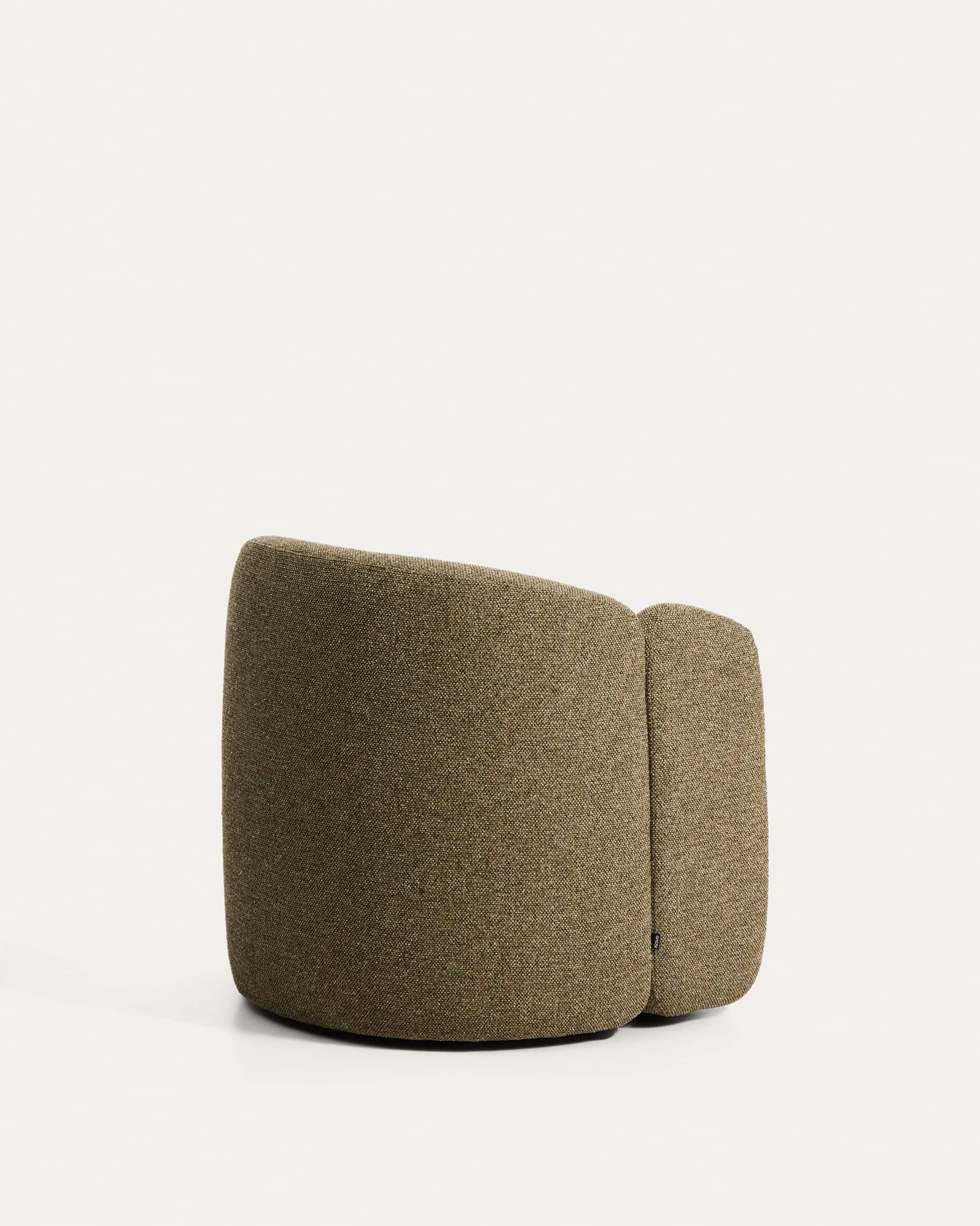 Corvena armchair in olive green chenille FSC Mix Credit 85 cm