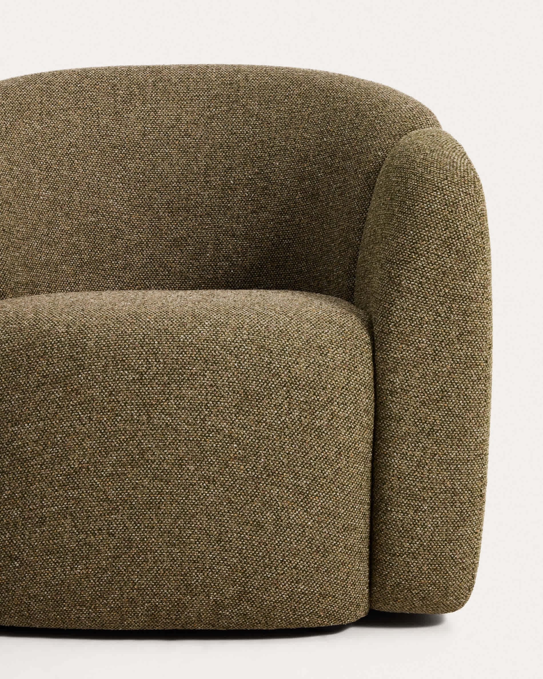 Corvena armchair in olive green chenille FSC Mix Credit 85 cm