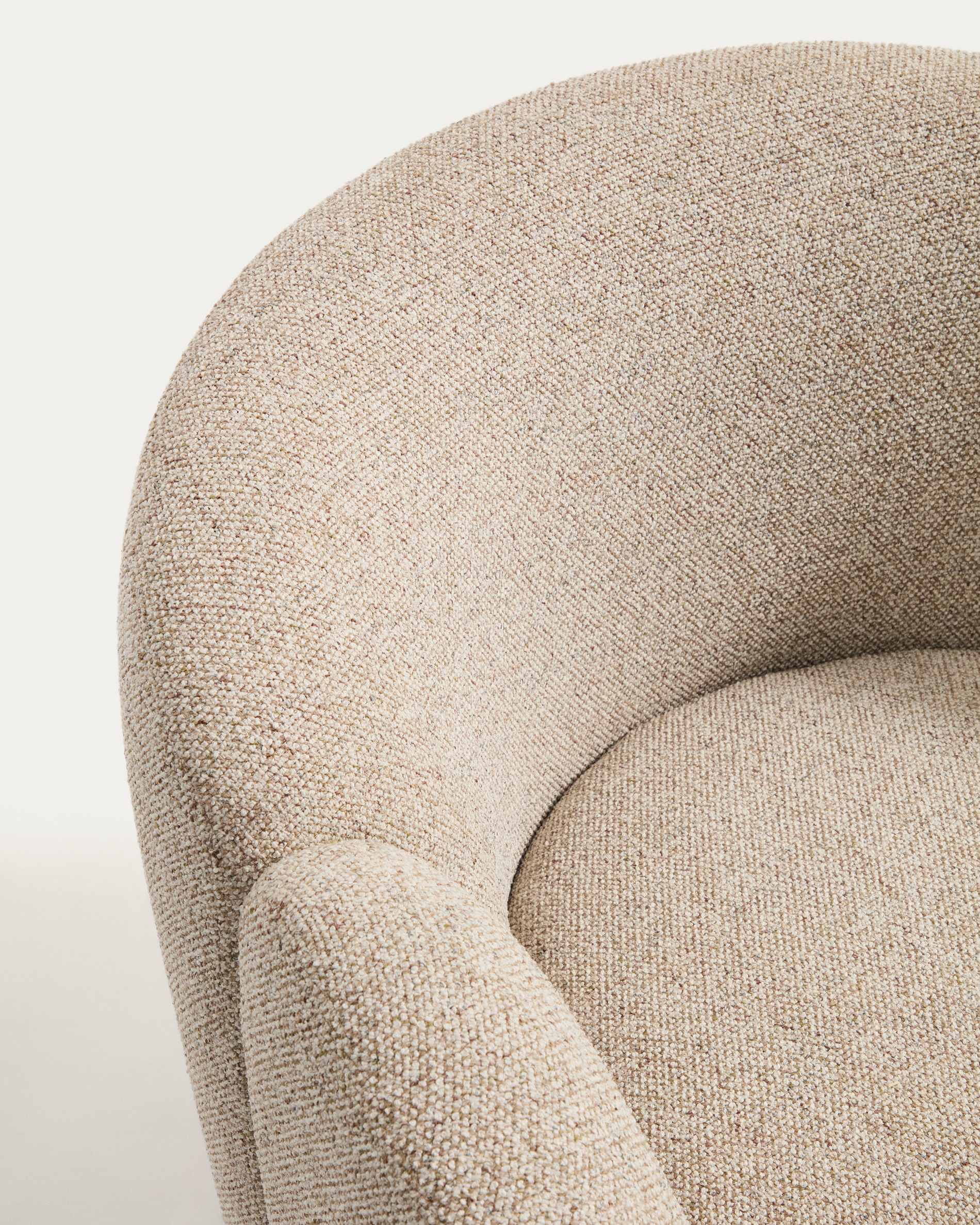 Corvena armchair in beige chenille FSC Mix Credit 85 cm
