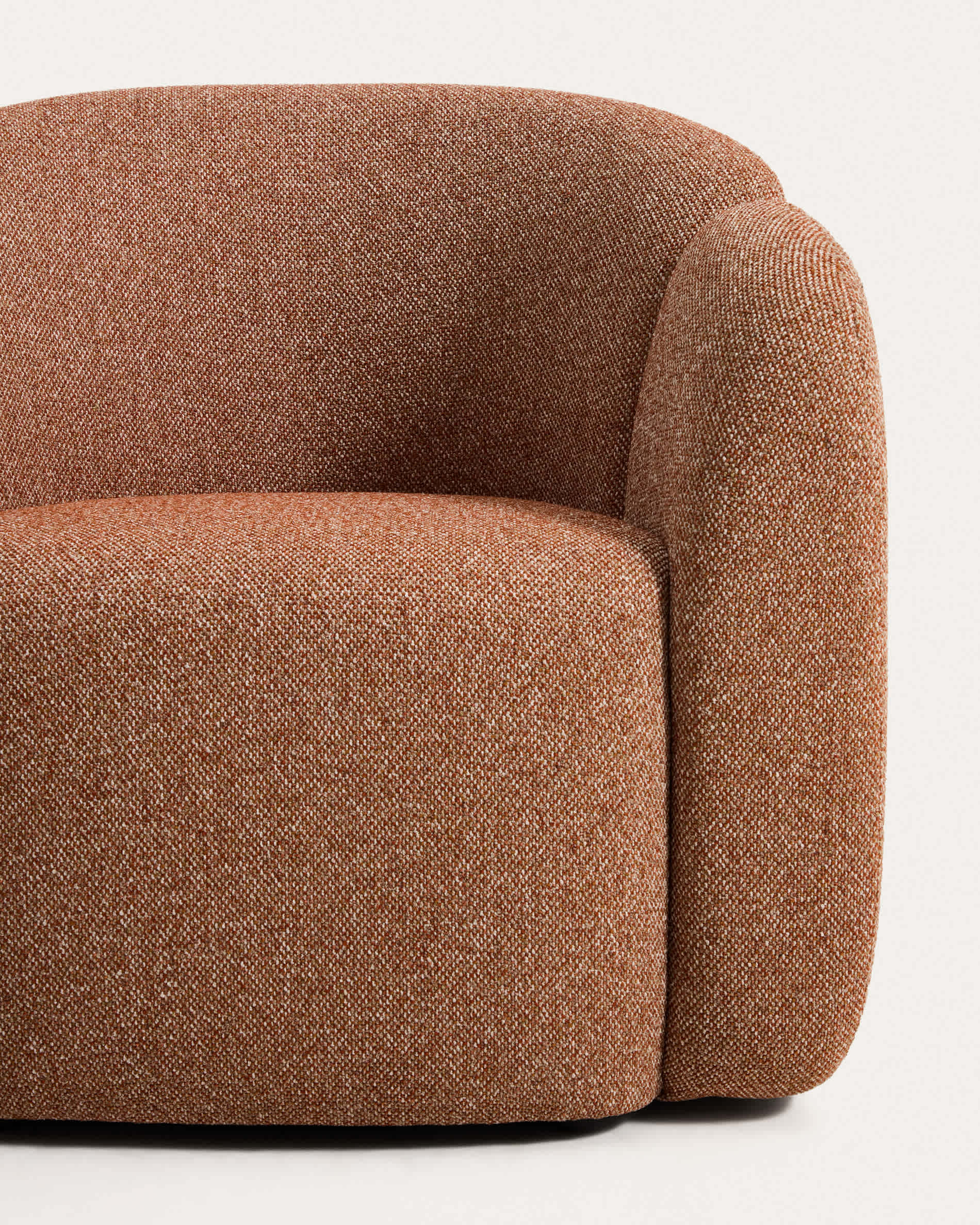 Corvena armchair in terracotta chenille FSC Mix Credit 85 cm