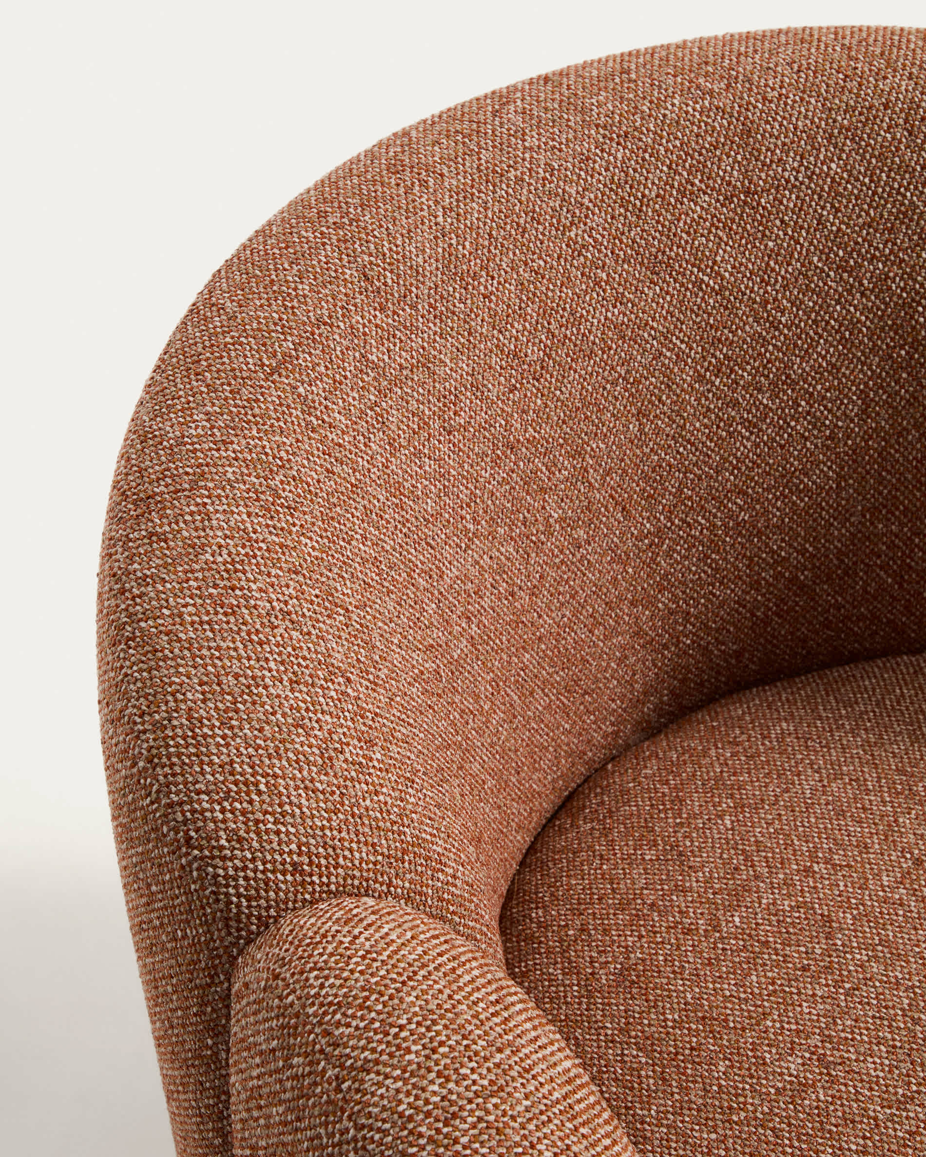 Corvena armchair in terracotta chenille FSC Mix Credit 85 cm