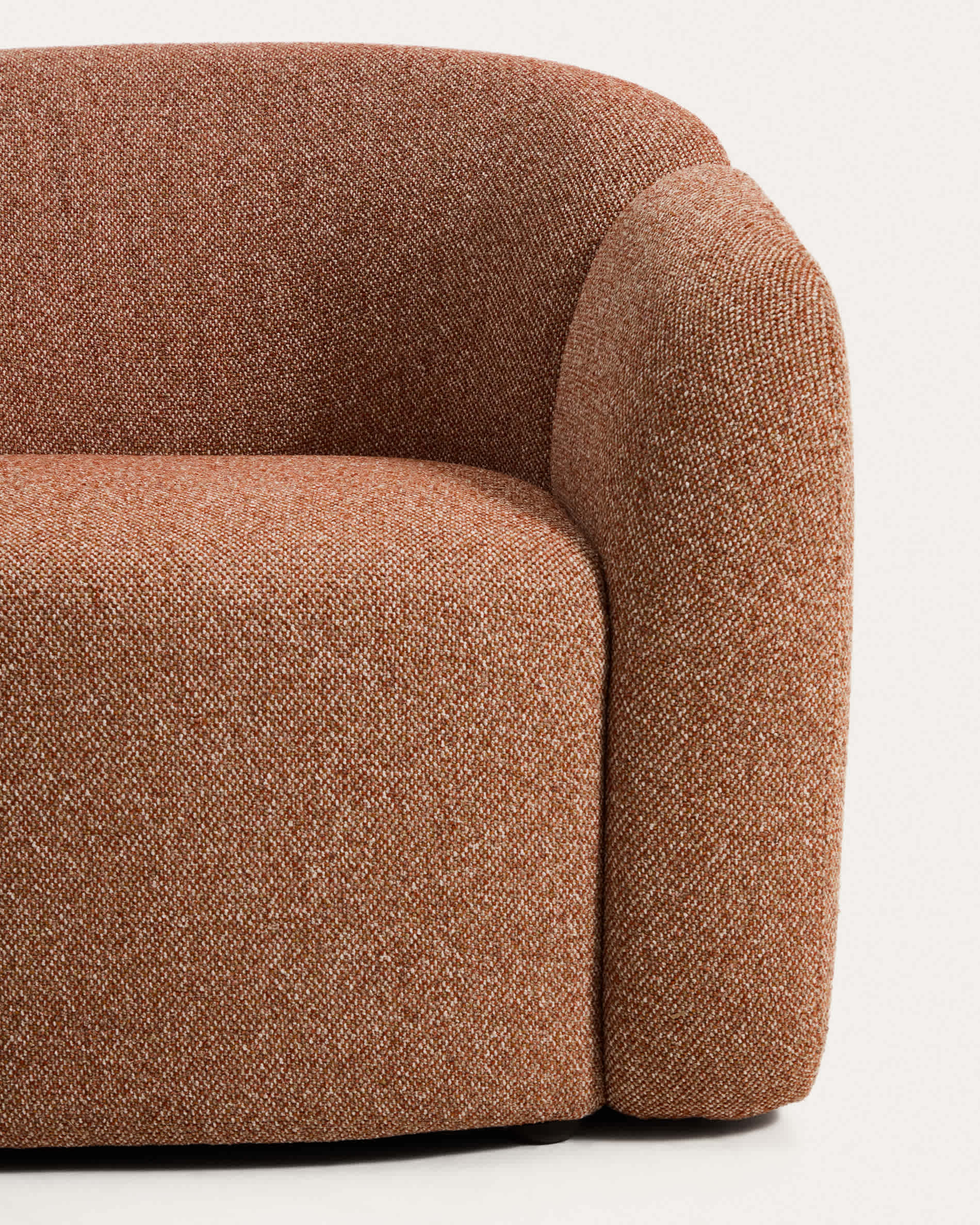 Corvena armchair in terracotta chenille FSC Mix Credit 98 cm