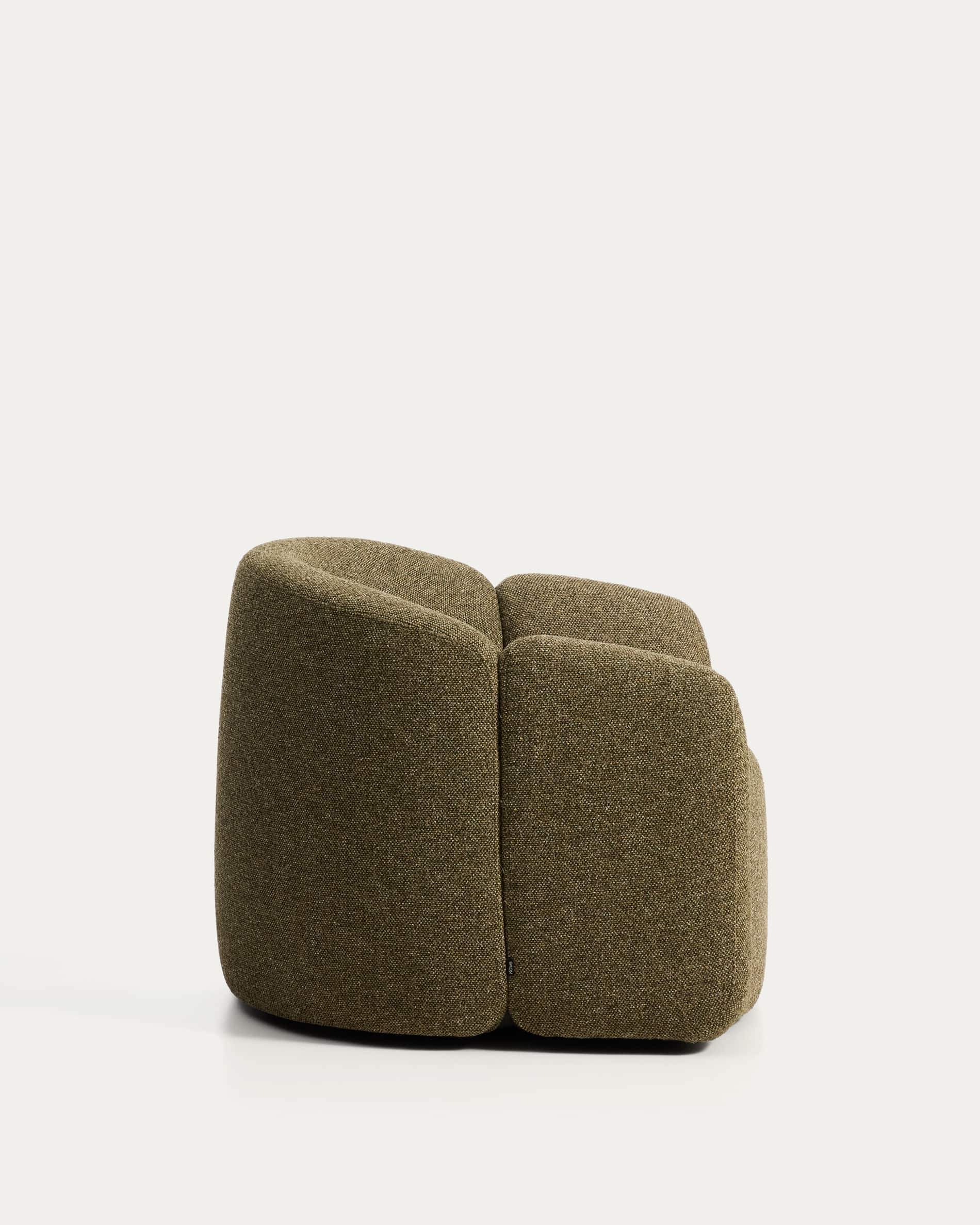 Corvena armchair in olive green chenille FSC Mix Credit 98 cm