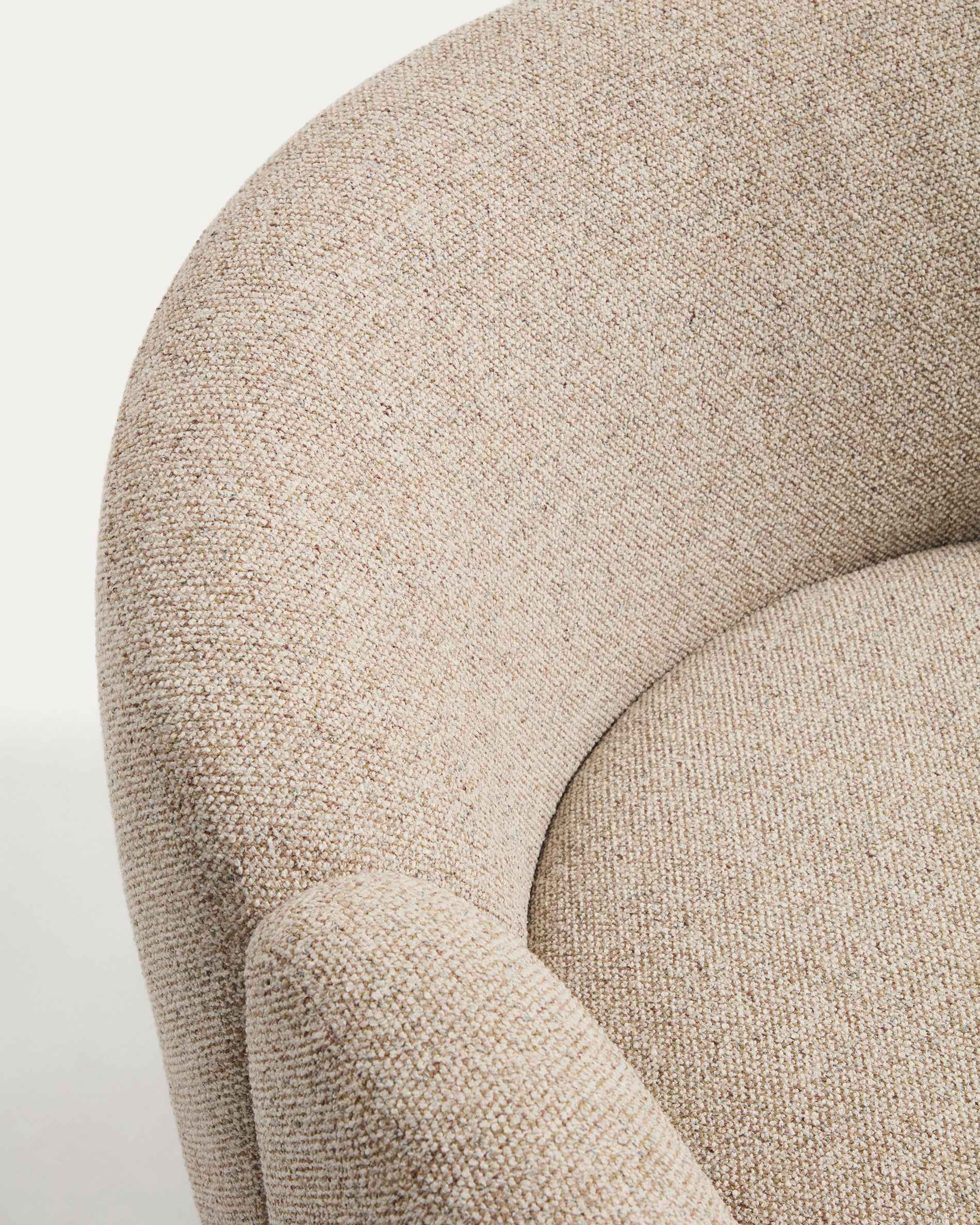 Corvena armchair in beige chenille FSC Mix Credit 98 cm