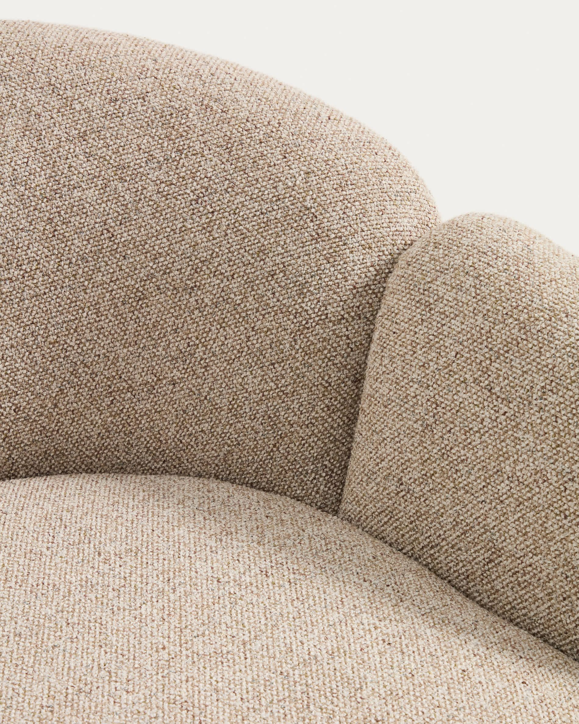 Corvena armchair in beige chenille FSC Mix Credit 98 cm