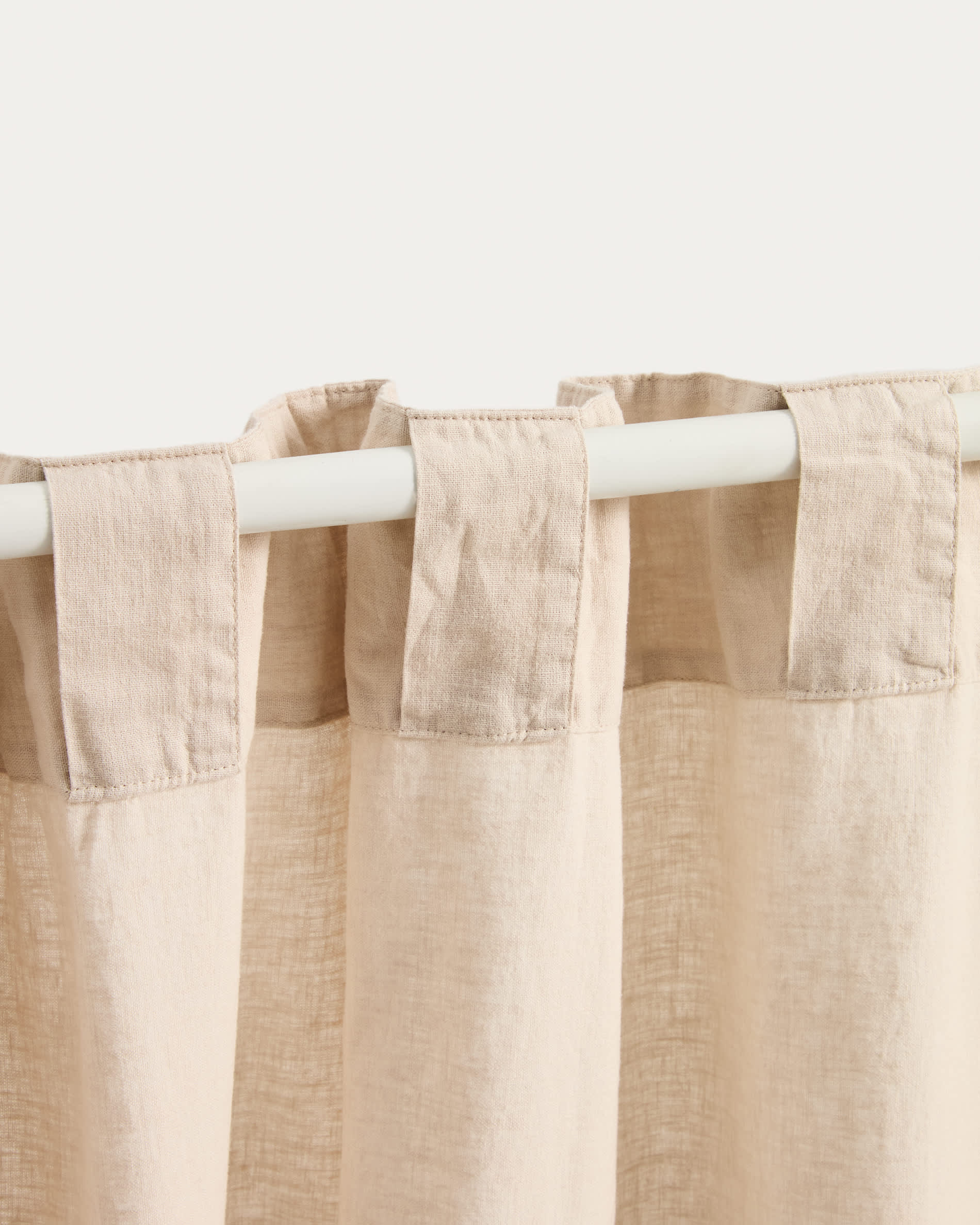 Nolira stone grey linen blend curtain 140 x 270 cm