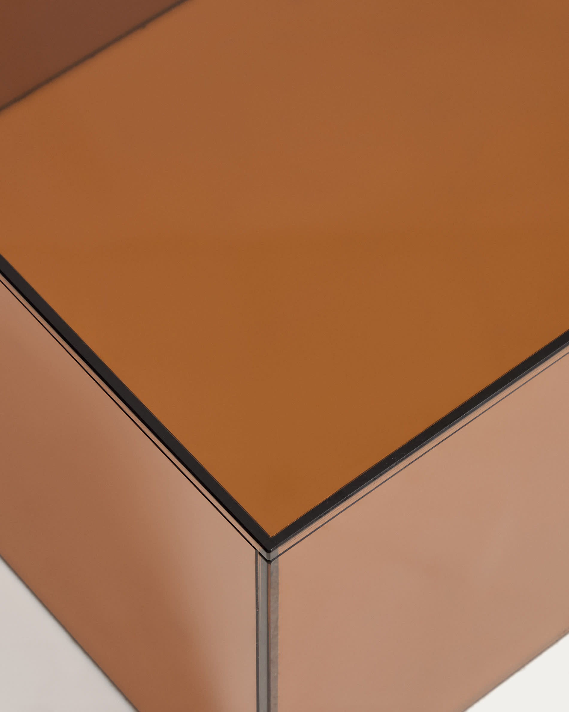 Orlia coffee table in brown tempered glass 110 x 50cm