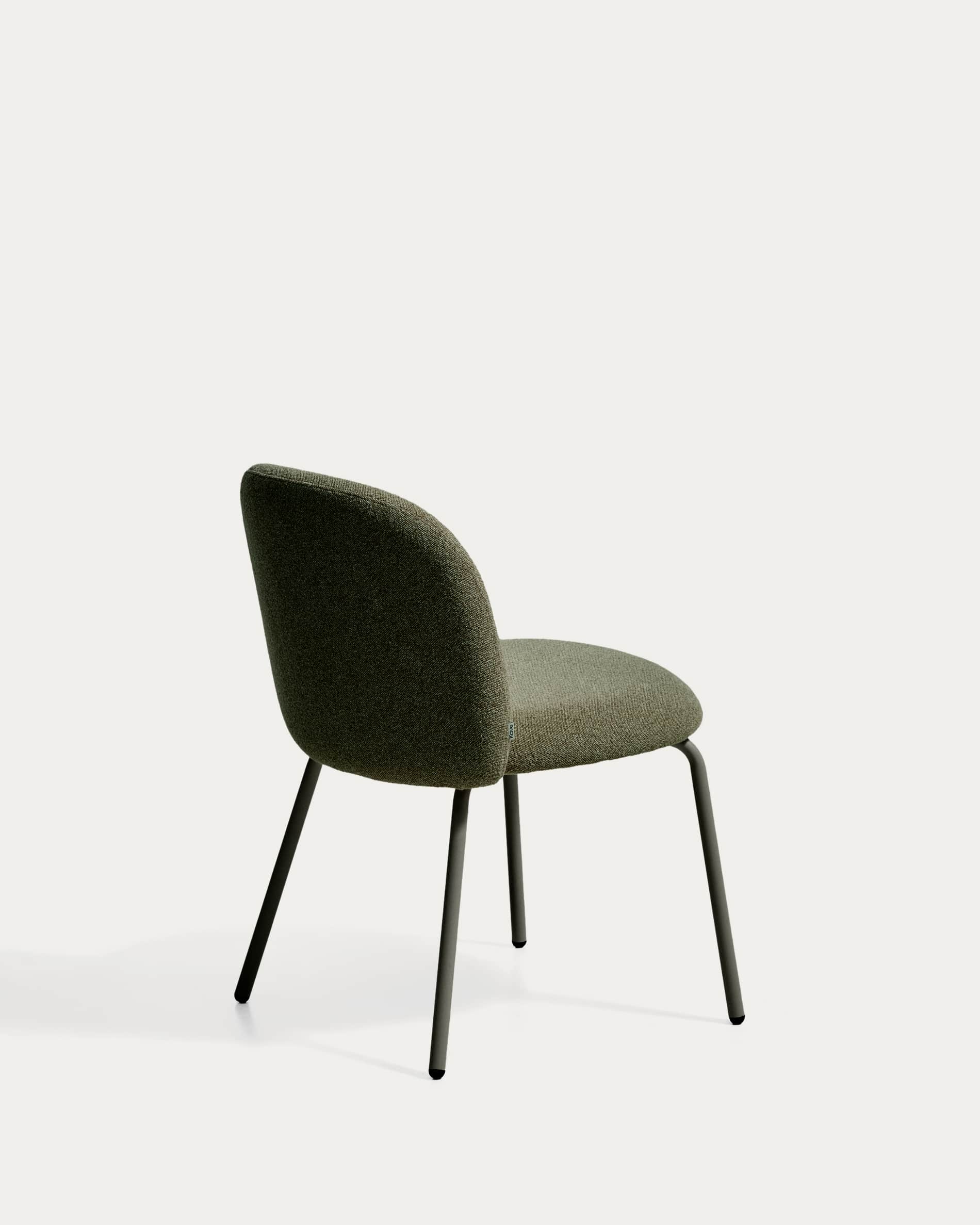 Arino green chenille chair with green metal legs FSC 100%