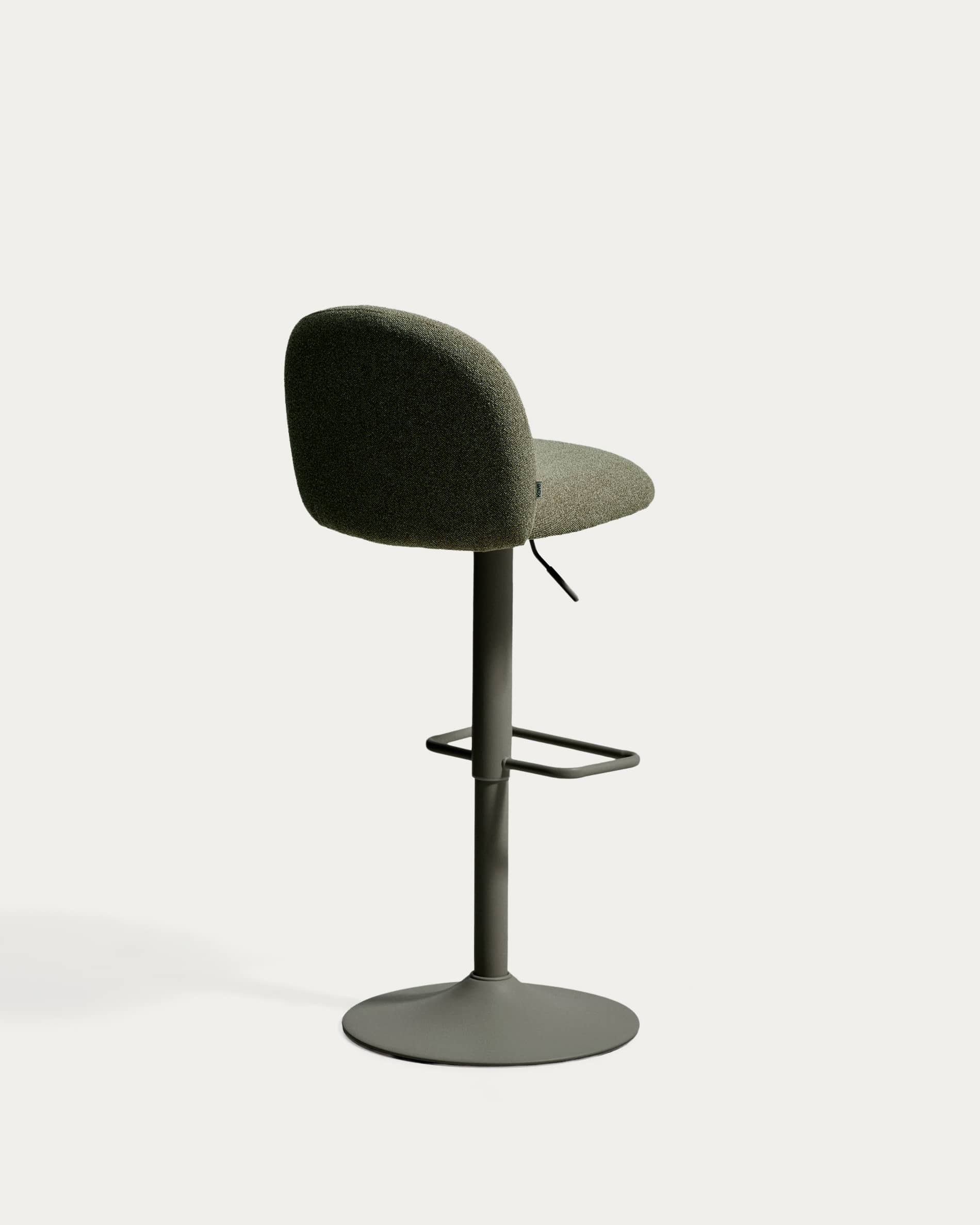 Arino green chenille stool with green metal legs 65cm FSC 100%