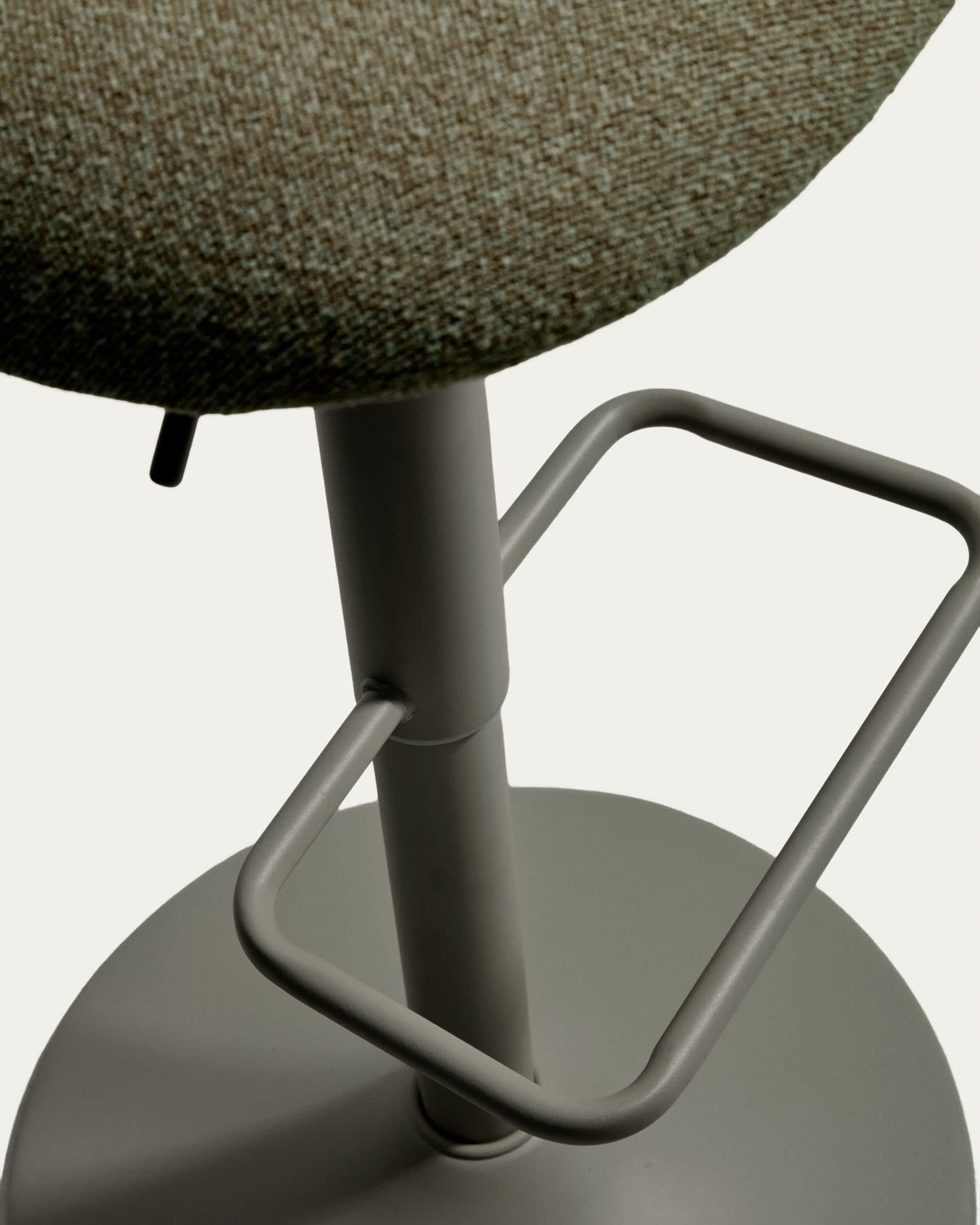 Arino green chenille stool with green metal legs 65cm FSC 100%