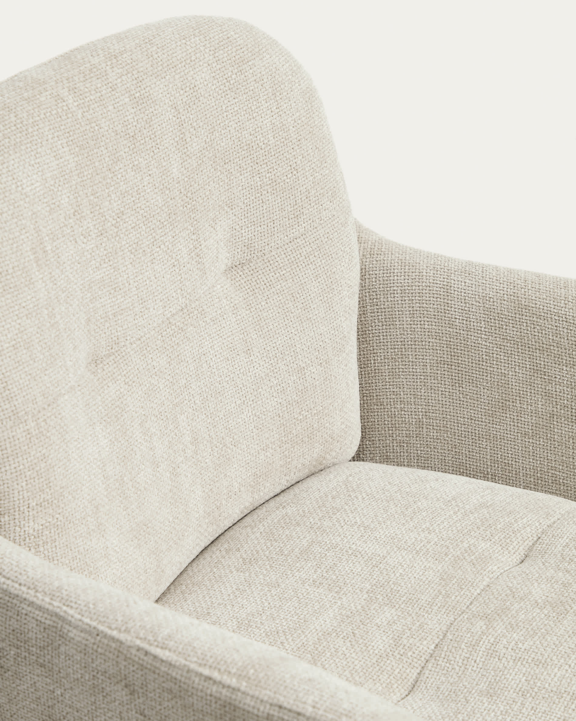 Lexa beige chenille swivel stool with beige-finish steel legs