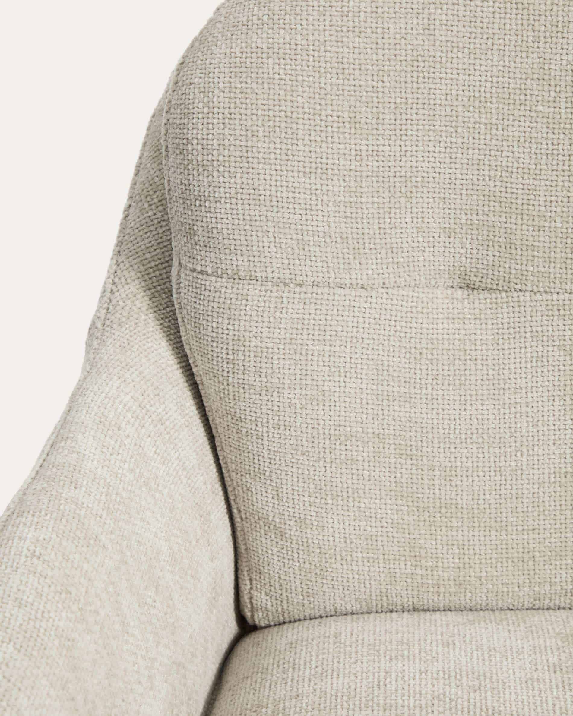 Lexa beige chenille swivel stool with beige-finish steel legs