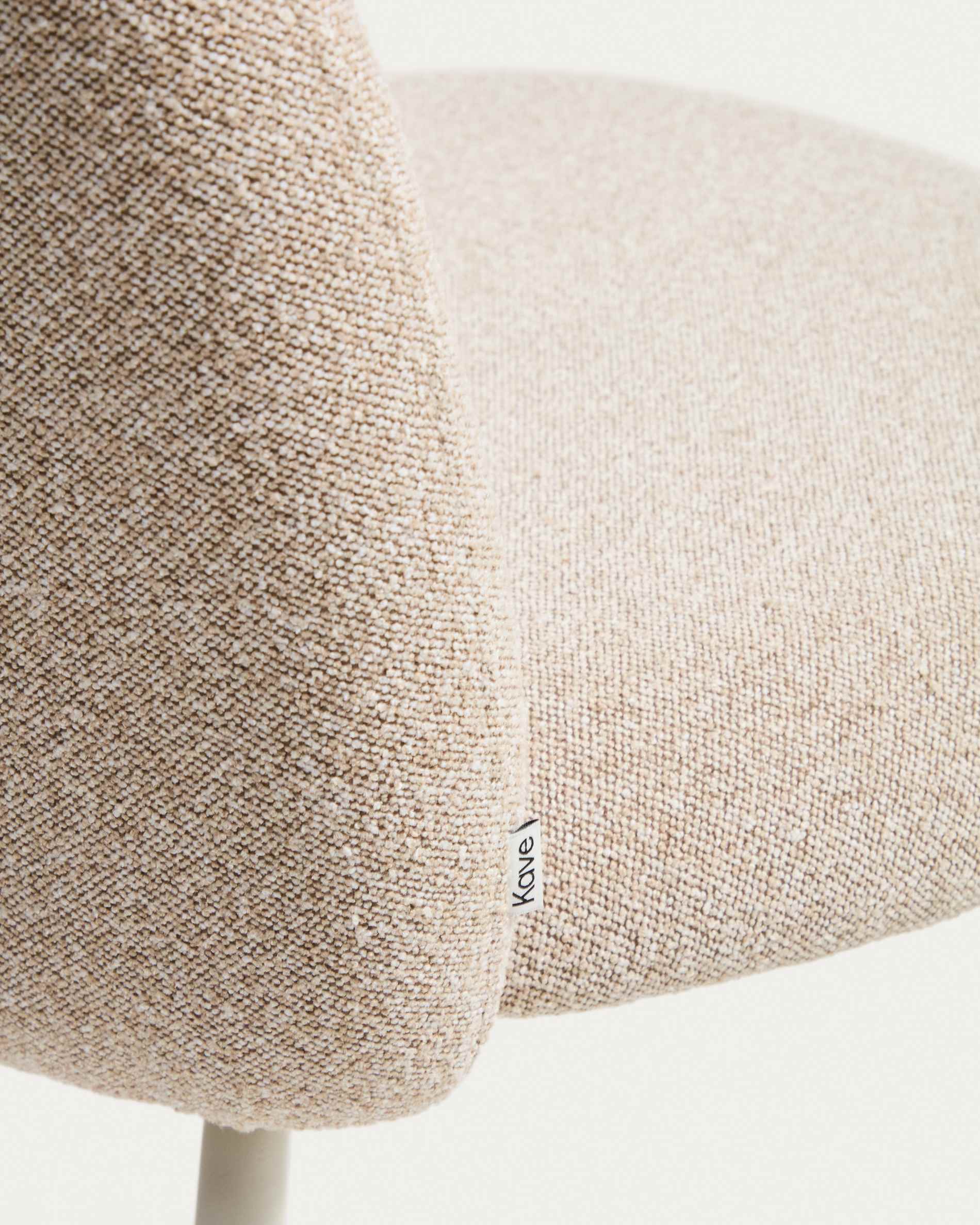 Arino beige chenille chair with beige metal legs FSC 100%