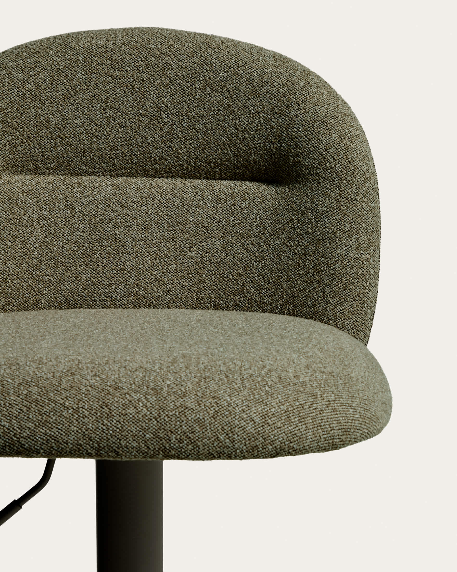 Arino green chenille stool with green metal legs 65cm FSC 100%