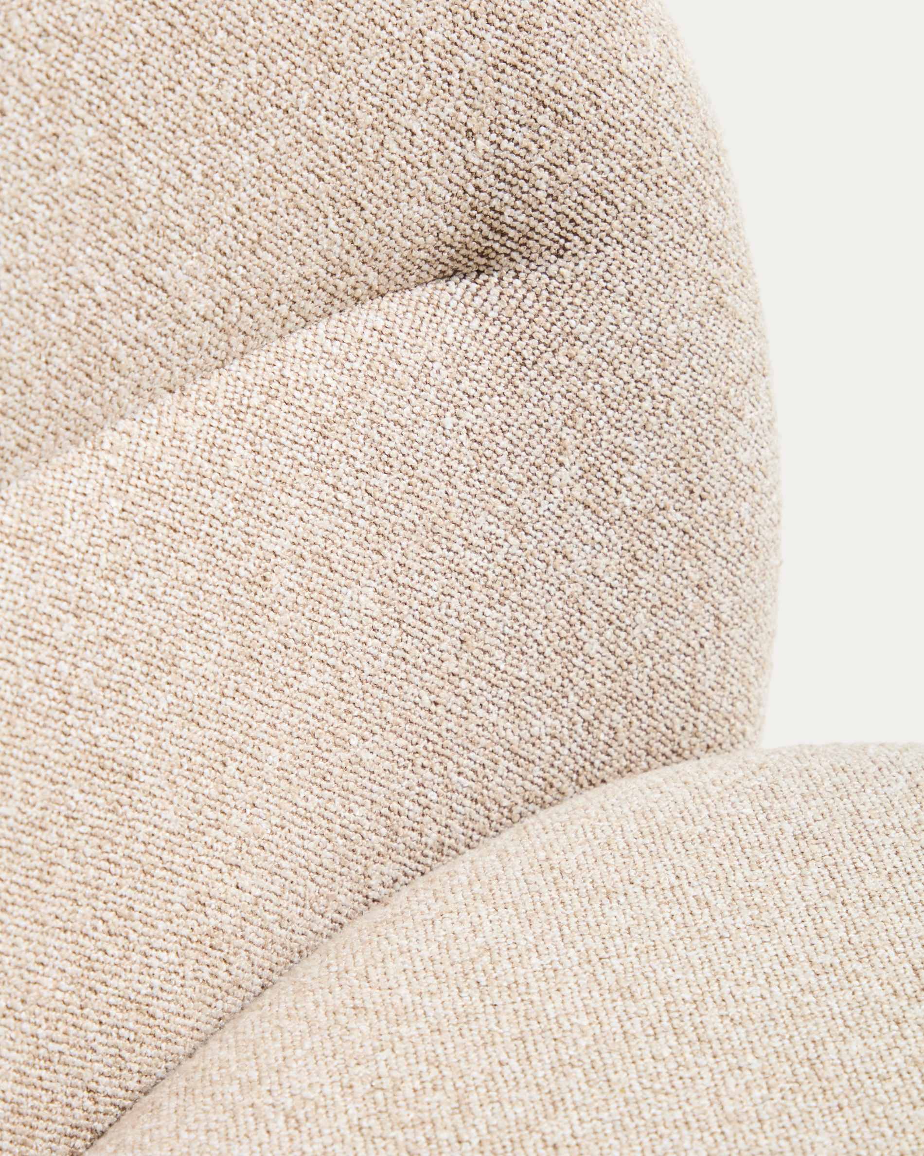 Arino beige chenille stool with beige metal legs 65cm FSC 100%