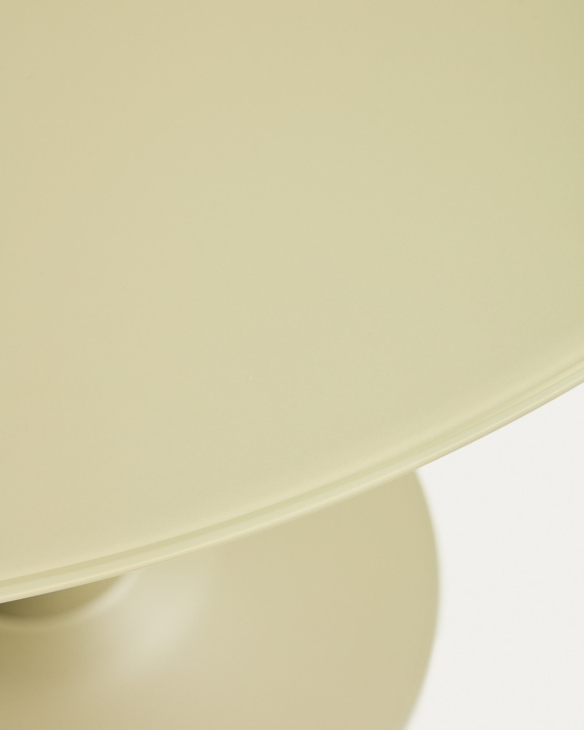 Round Vedira table in glass and green steel Ø120 cm