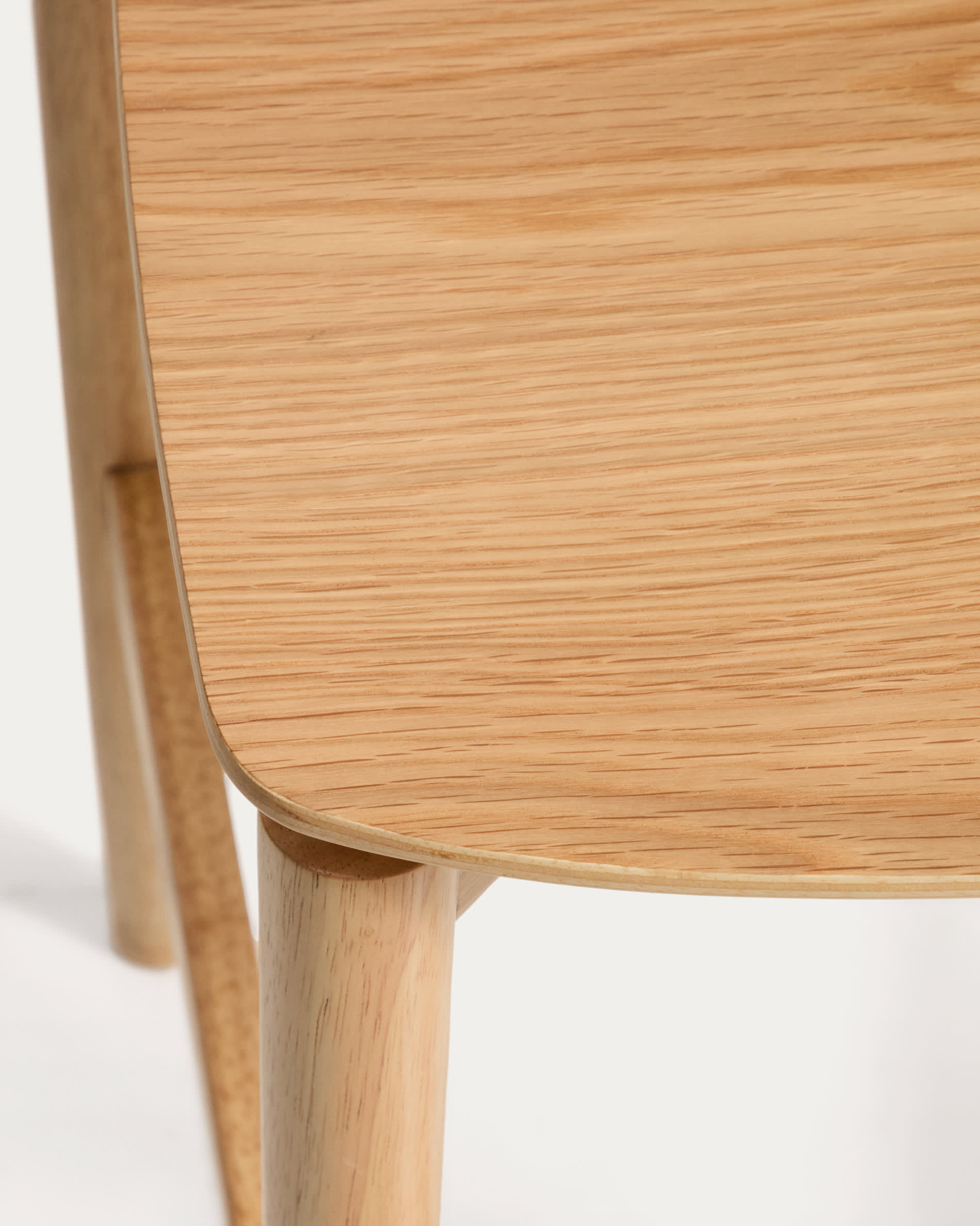 Evera stool with backrest in oak veneer with natural finish 65cm