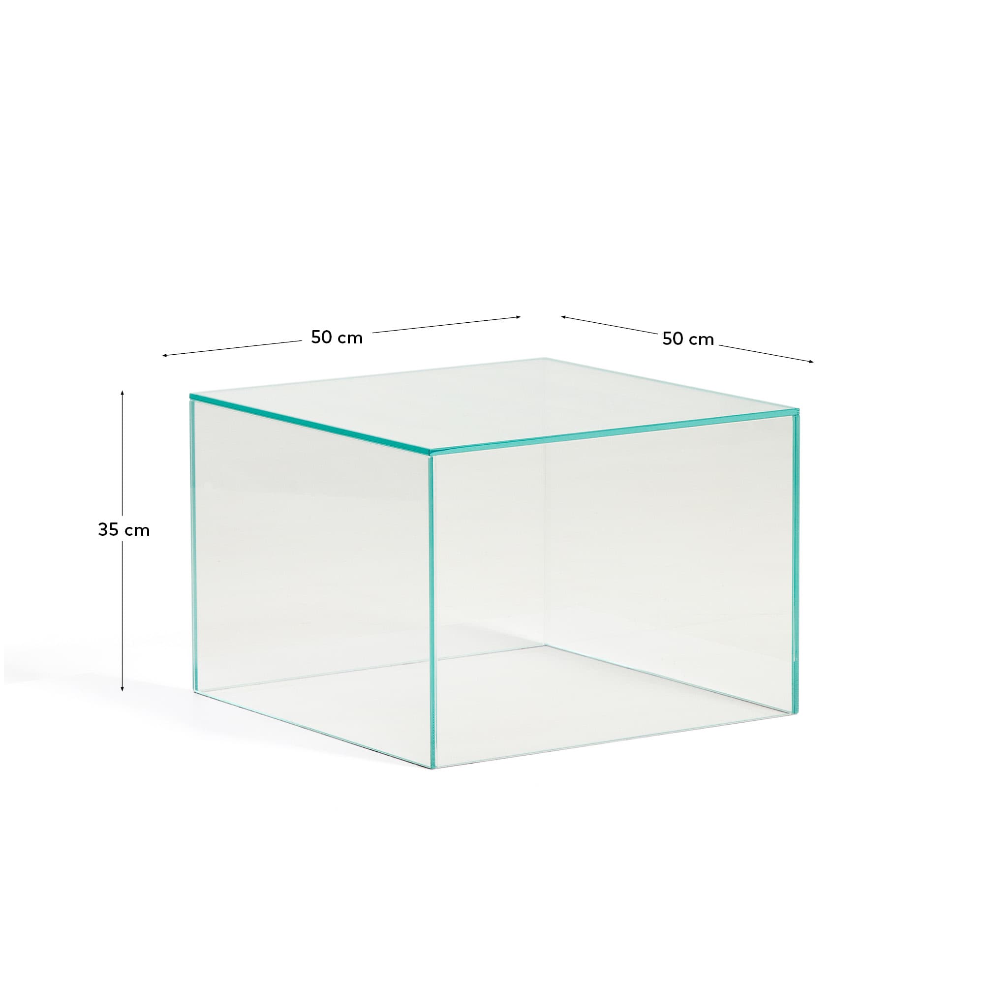 Orlia side table in clear tempered glass 50 x 50cm