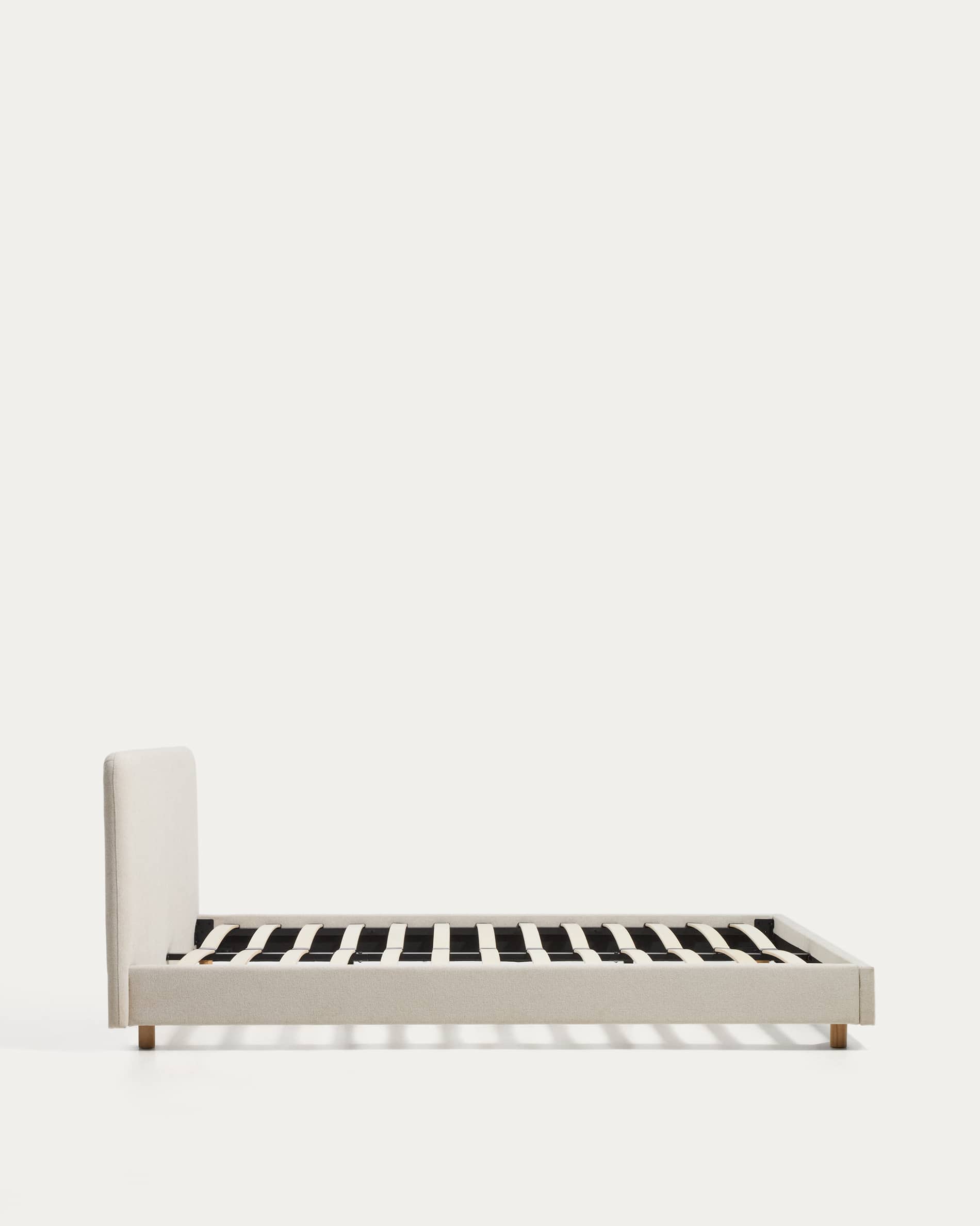Selven beige chenille bed for 160 x 200cm mattress